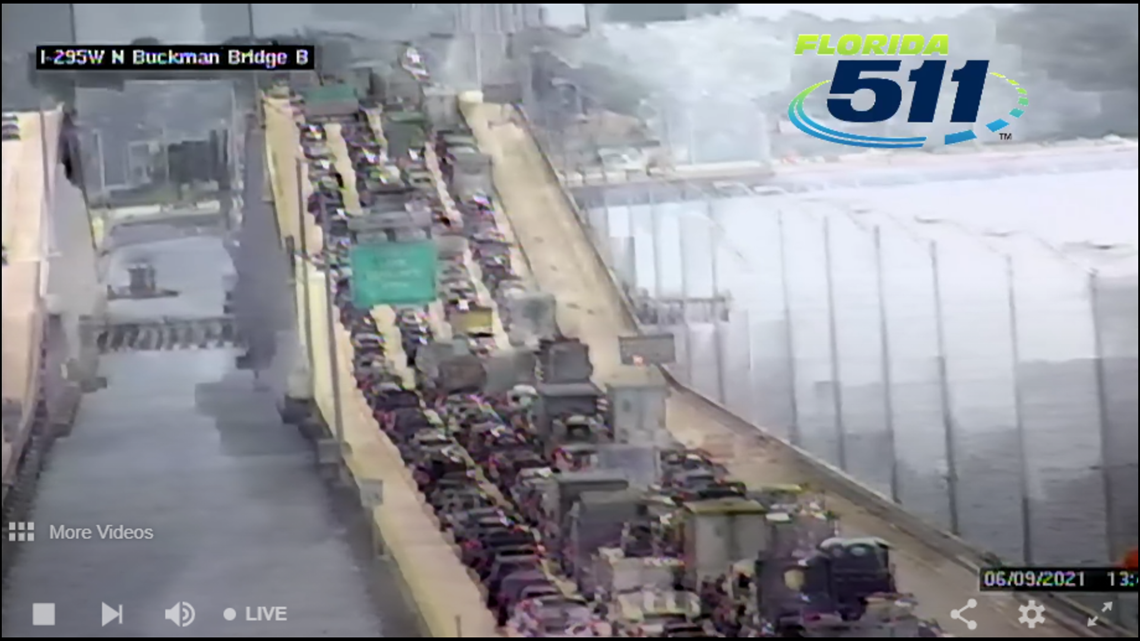 Lanes reopen after multivehicle crash on I295 at Buckman Bridge