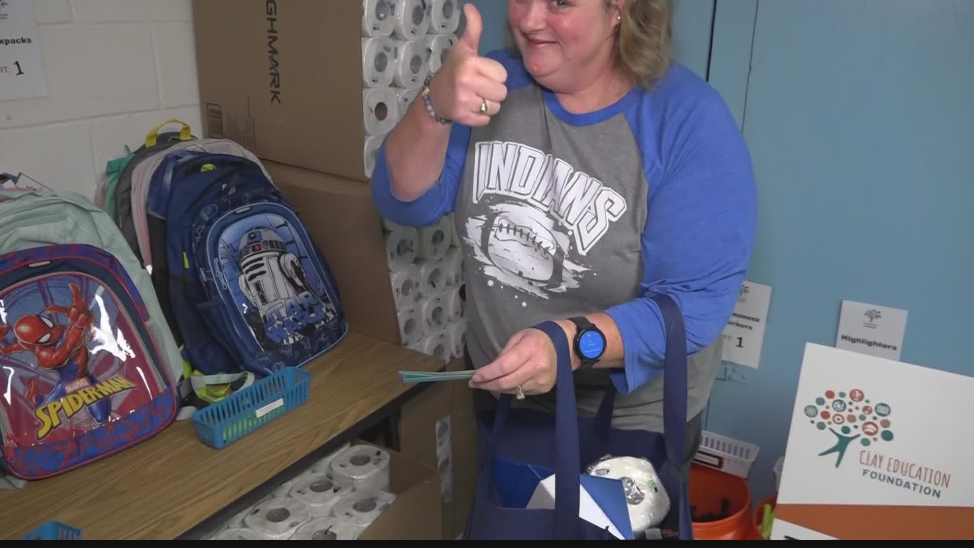 The Clay Education Foundation opened a second shop in Keystone Heights Wednesday where Clay County public school teachers can get school supplies for free.