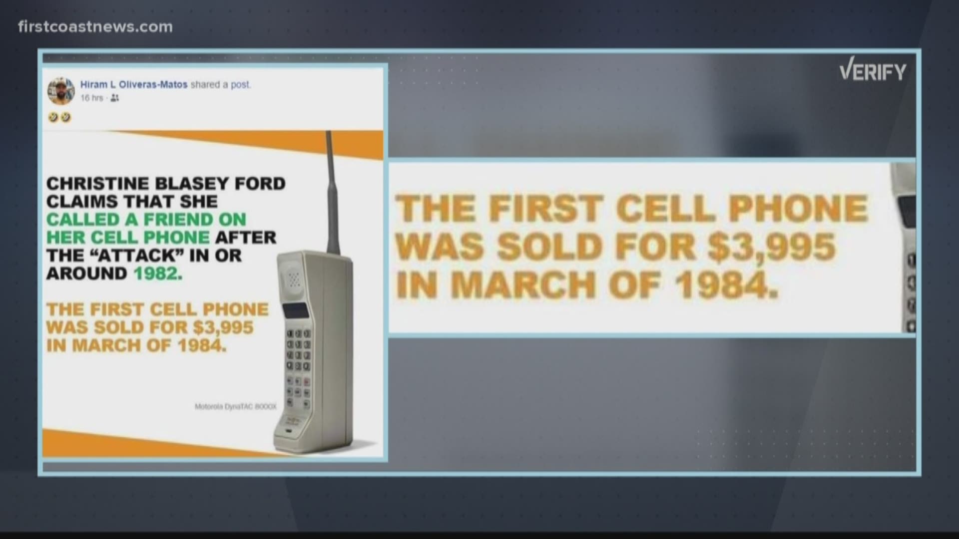 You may have seen a claim that Dr. Ford said she called a friend from her cell phone after her alleged sexual assault in 1982.