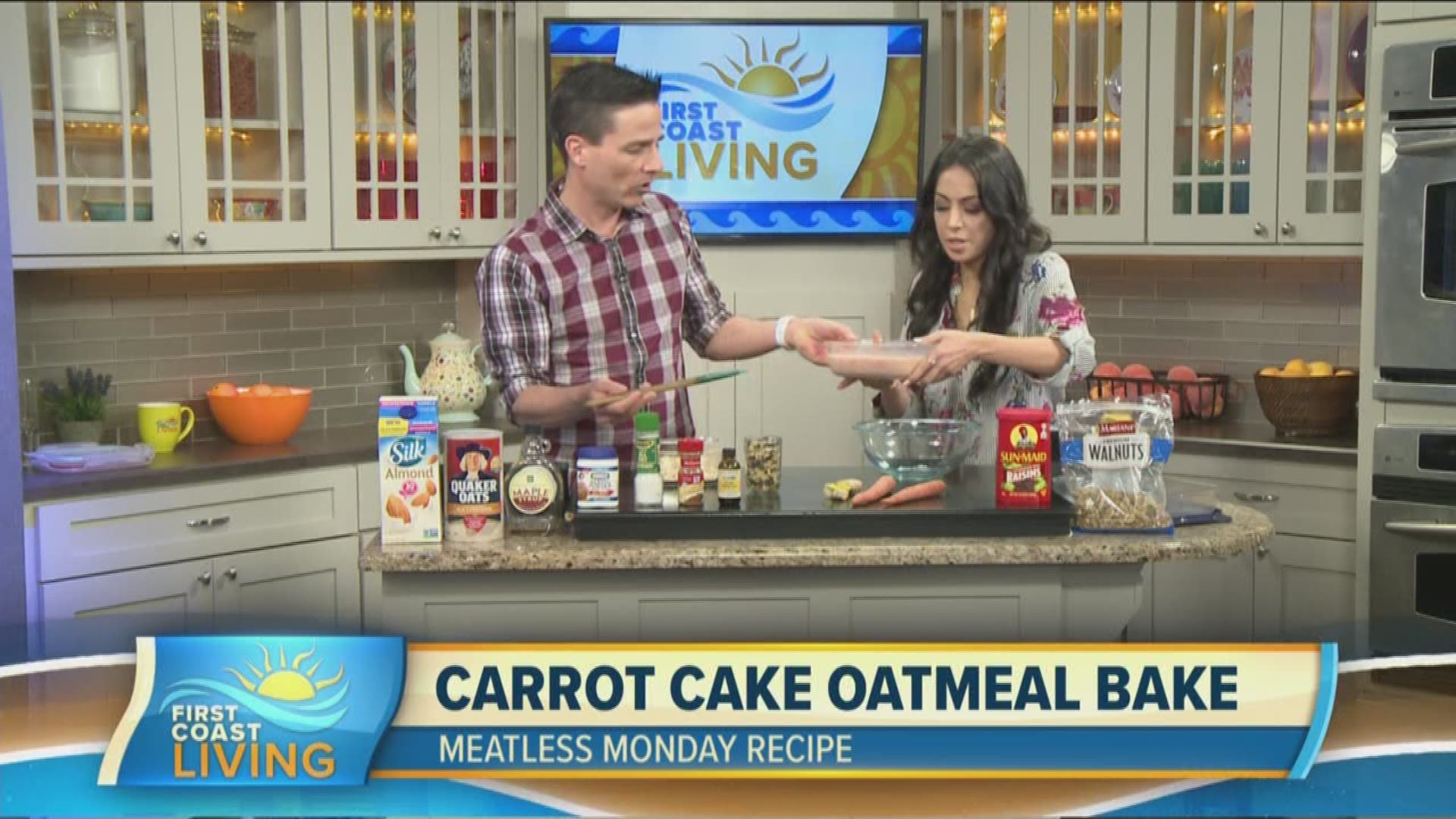 Curtis Dvorak and Haddie Djemal whip up a delicious dish and give you the recipe for Carrot Cake Oatmeal Bake on Meatless Monday.