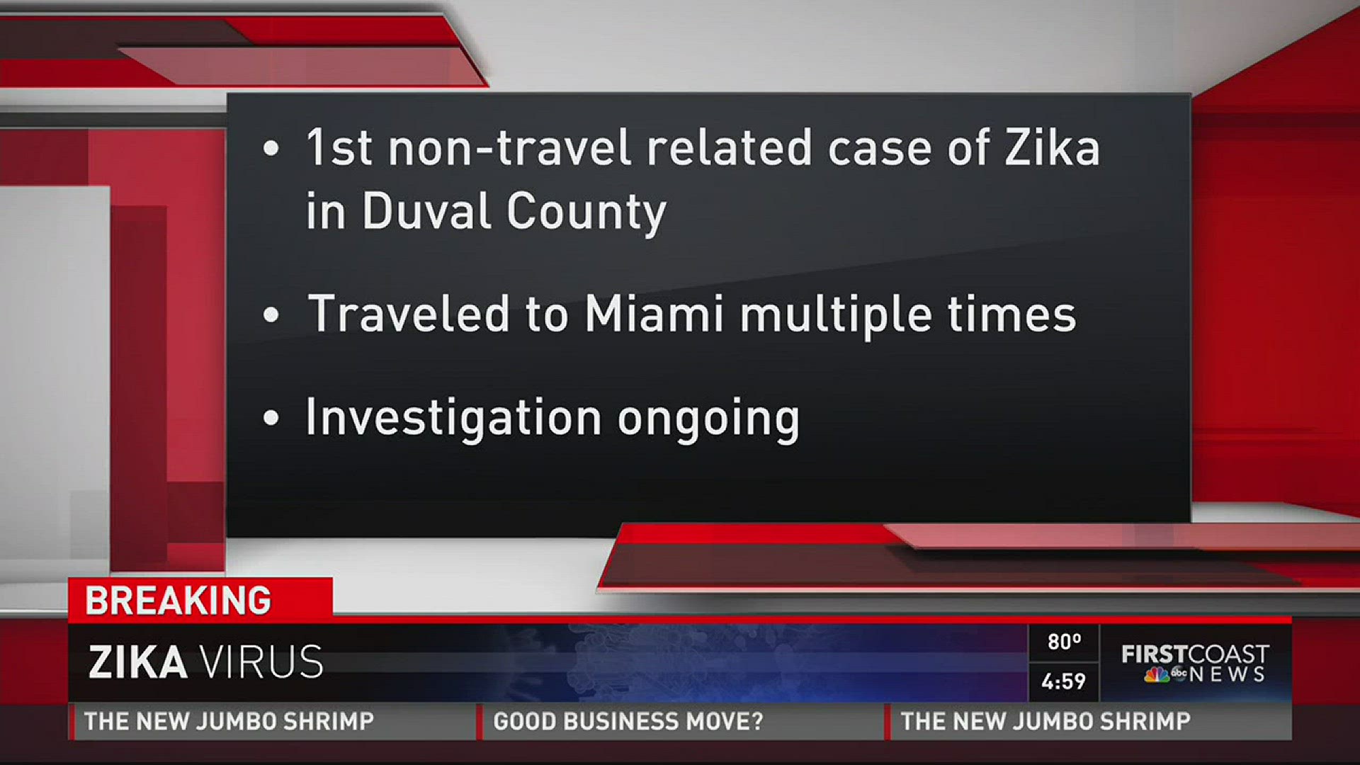 Duval County reports first non-travel related Zika case