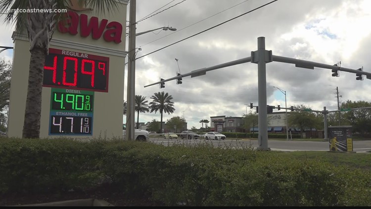 Gas prices trending down in Jacksonville, Florida and Georgia, may soon level out