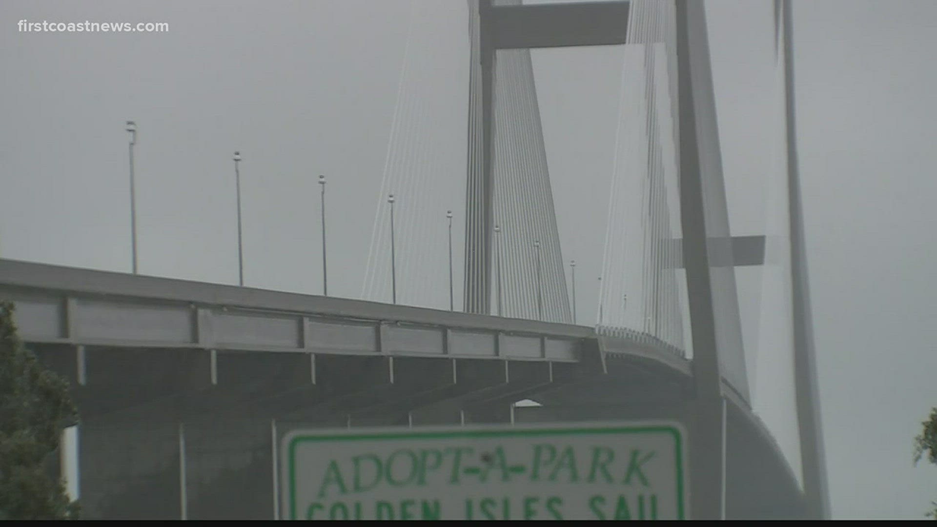 The Georgia Department of Transportation shut down the bridge due to falling ice.