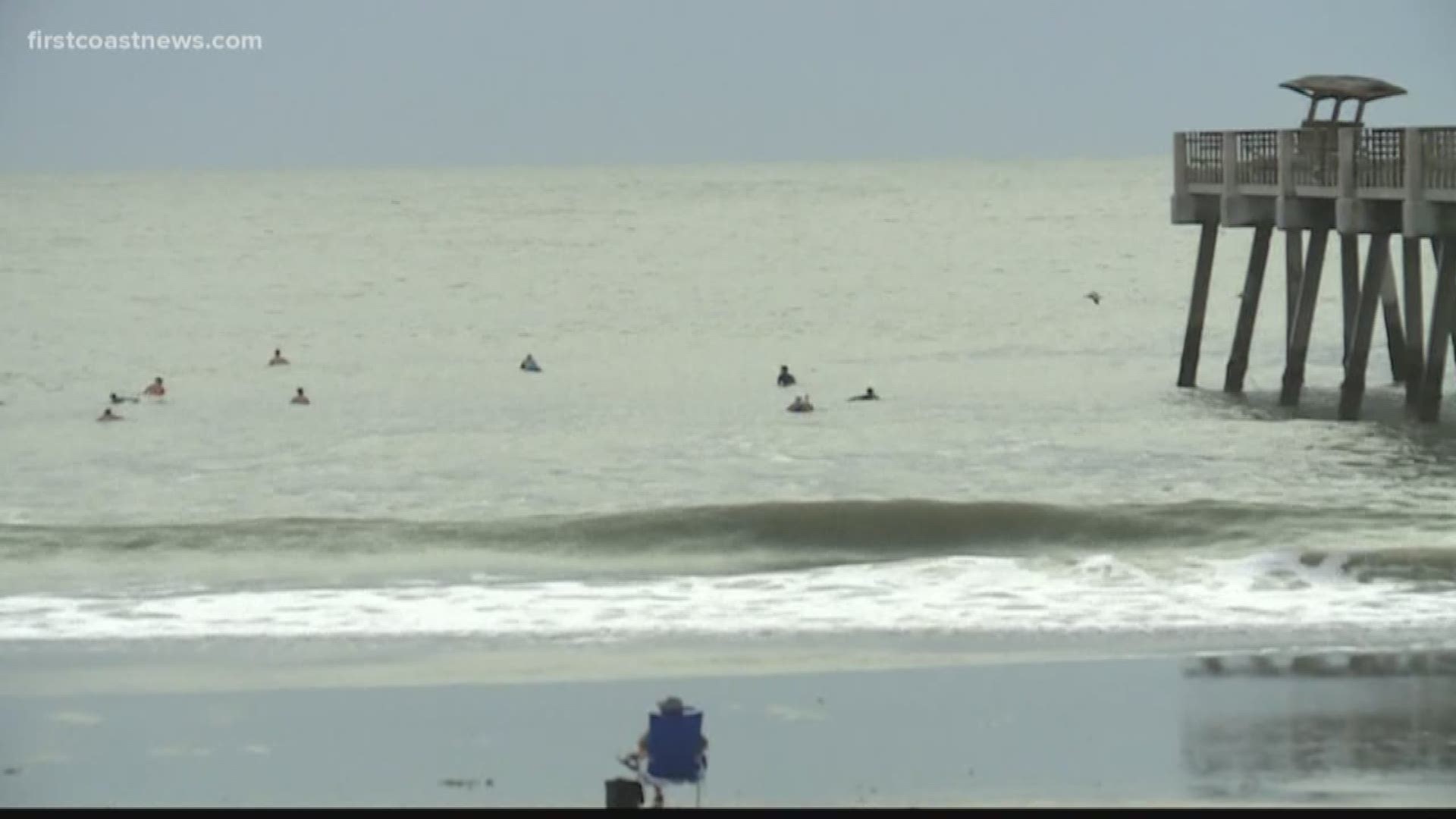 Even with a precautionary swim advisory issued for all Duval County beaches, surfers are taking advantage of the post-Dorian waves at Jacksonville Beach.