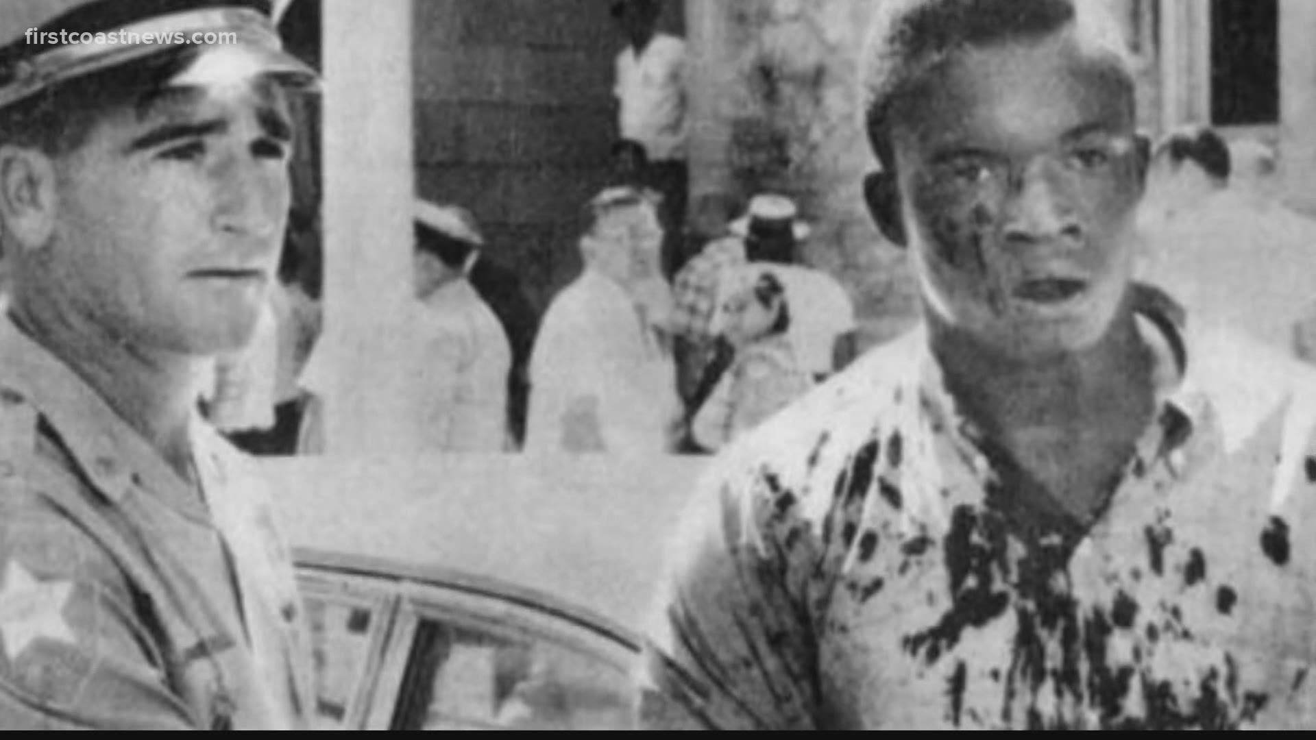 On Aug. 27, 1960, young Black Civil Rights activists were attacked by white men wielding ax handles in the park then known as Hemming Park.