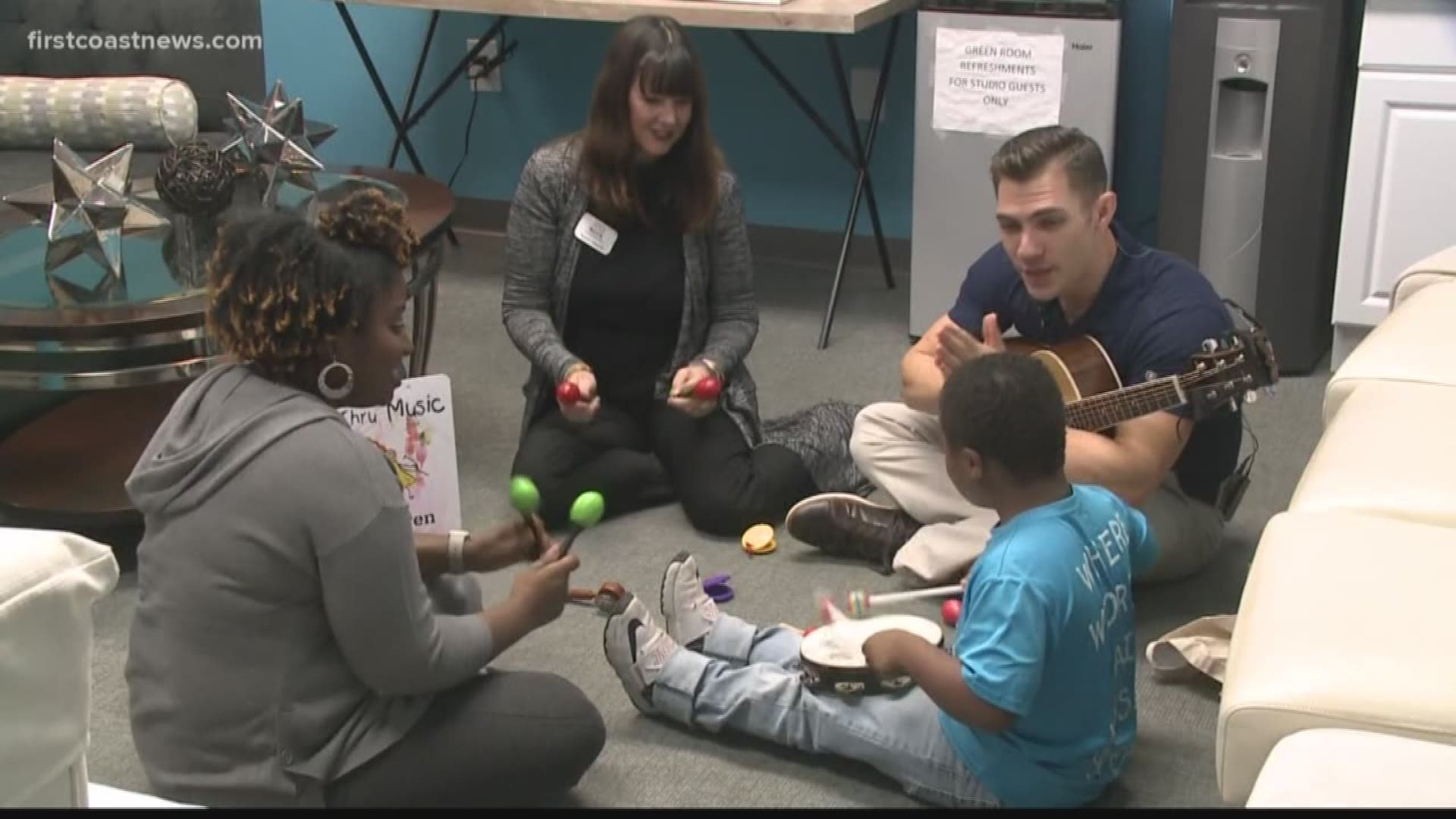 The music therapy class is designed to help non-verbal children with special needs.