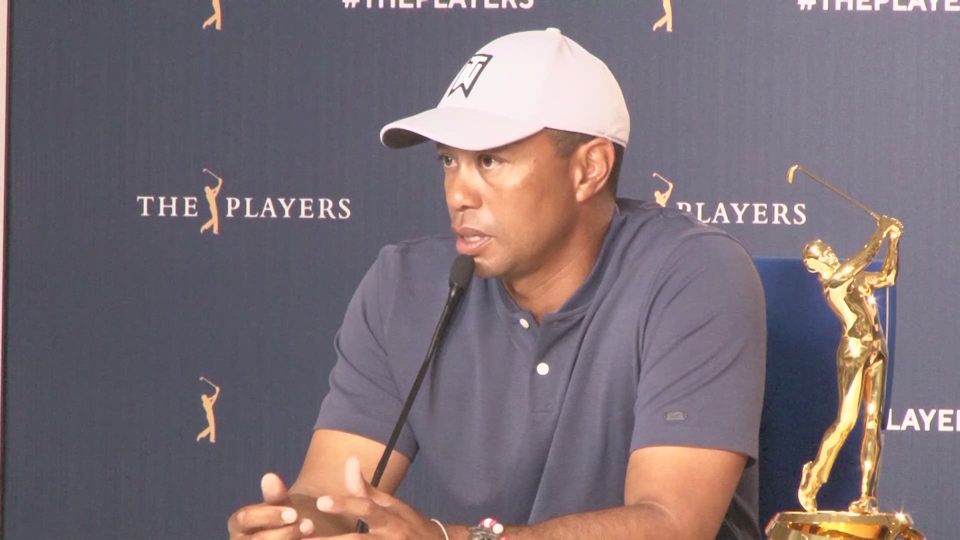 During a news conference in Ponte Vedra Beach, Tiger Woods discussed how his practice regiment has changed following recent health issues and how he tracks his success.