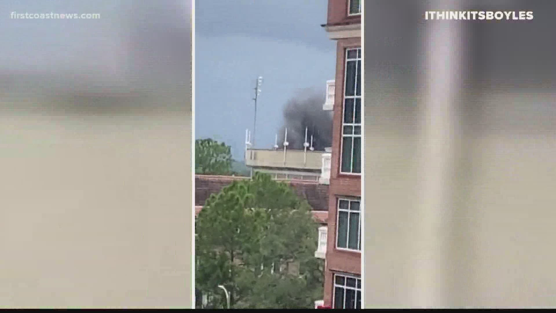 A tractor caught fire at the University of Florida's Ben Hill Griffin Stadium, also known as "The Swamp."