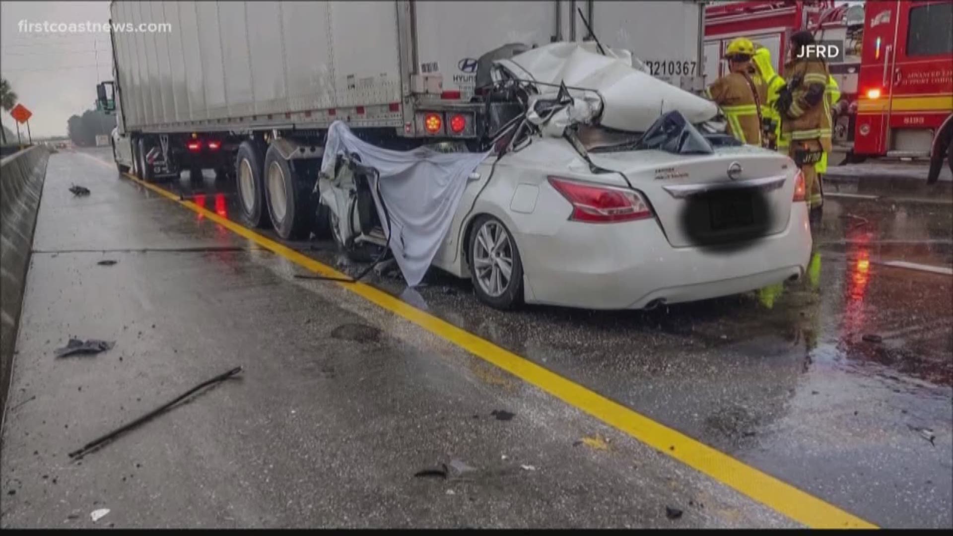 Ashley Nicole Galan, 30, of Keystone Heights, was identified as the victim of Tuesday's fatal crash involving a semi-truck on I-295 near Duval Road, FHP said.