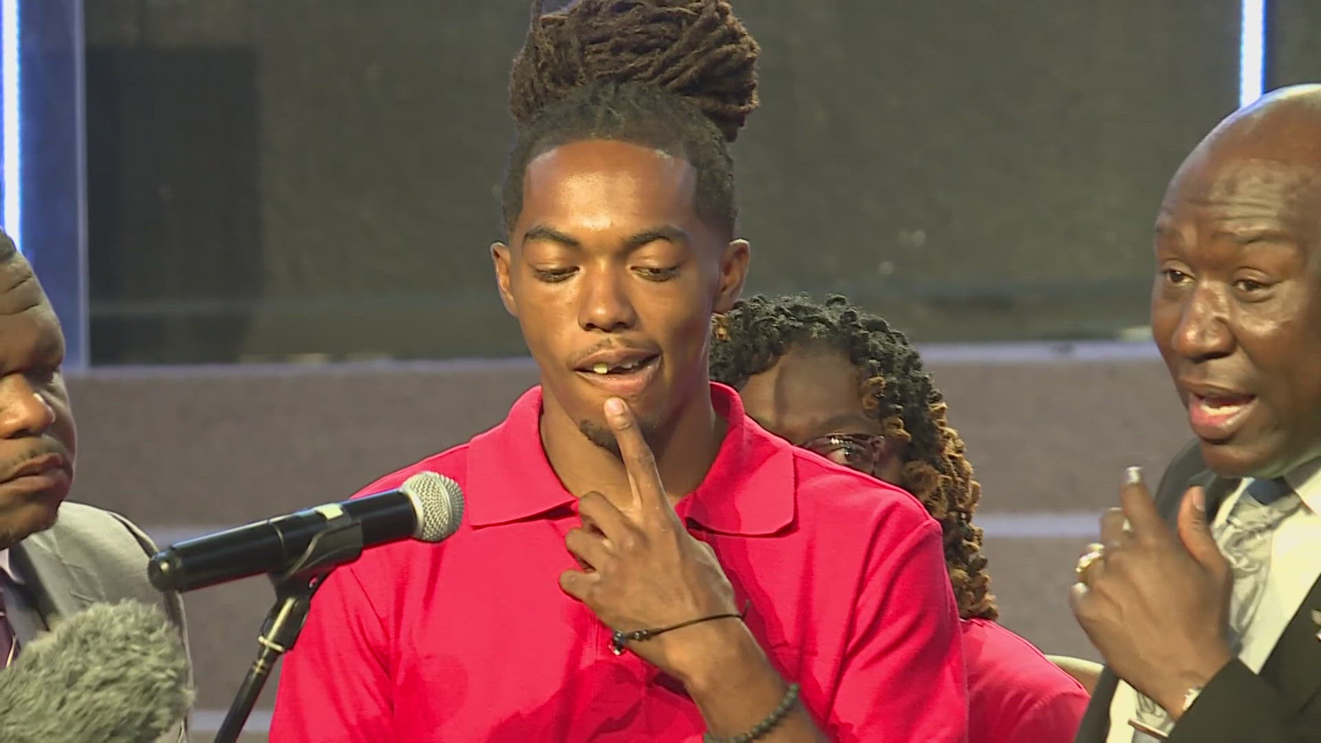 William McNeil Jr. spoke Wednesday alongside his attorneys, Ben Crump and Harry Daniels, for the first time since his February traffic stop arrest went viral.