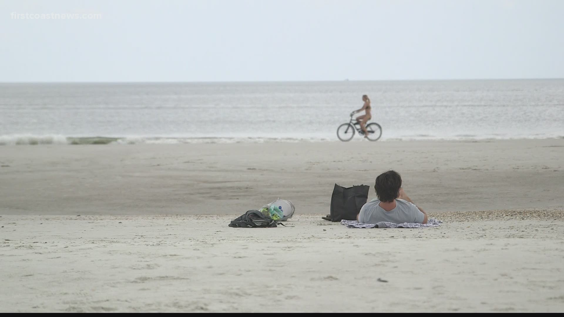 Beachgoers said they were surprised to see a small crowd at the beach and expected it to be fuller.