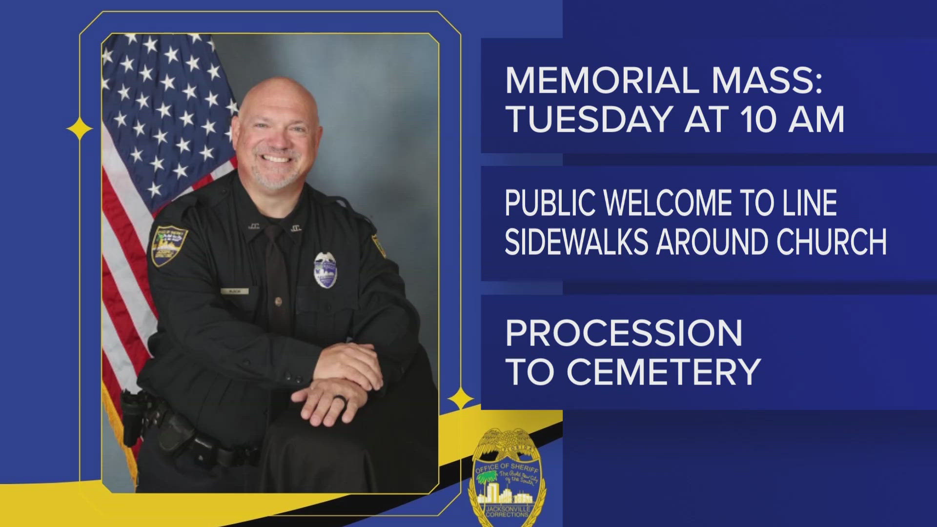 The public is welcome to pay their respects by lining the sidewalks of St. Joseph's Catholic Church Tuesday morning.