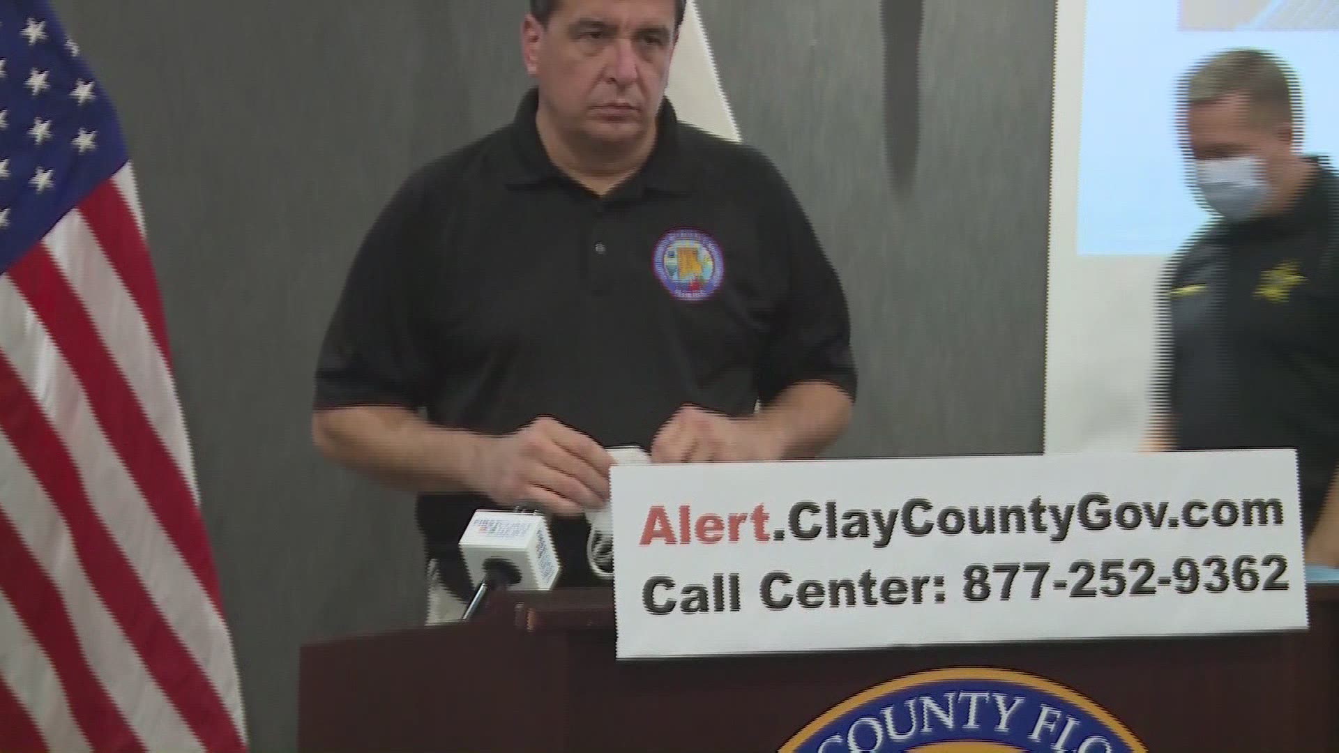 Clay County's director of emergency management along with the superintendent of Clay County Schools spoke about preparedness plans ahead of Tropical Storm Eta.