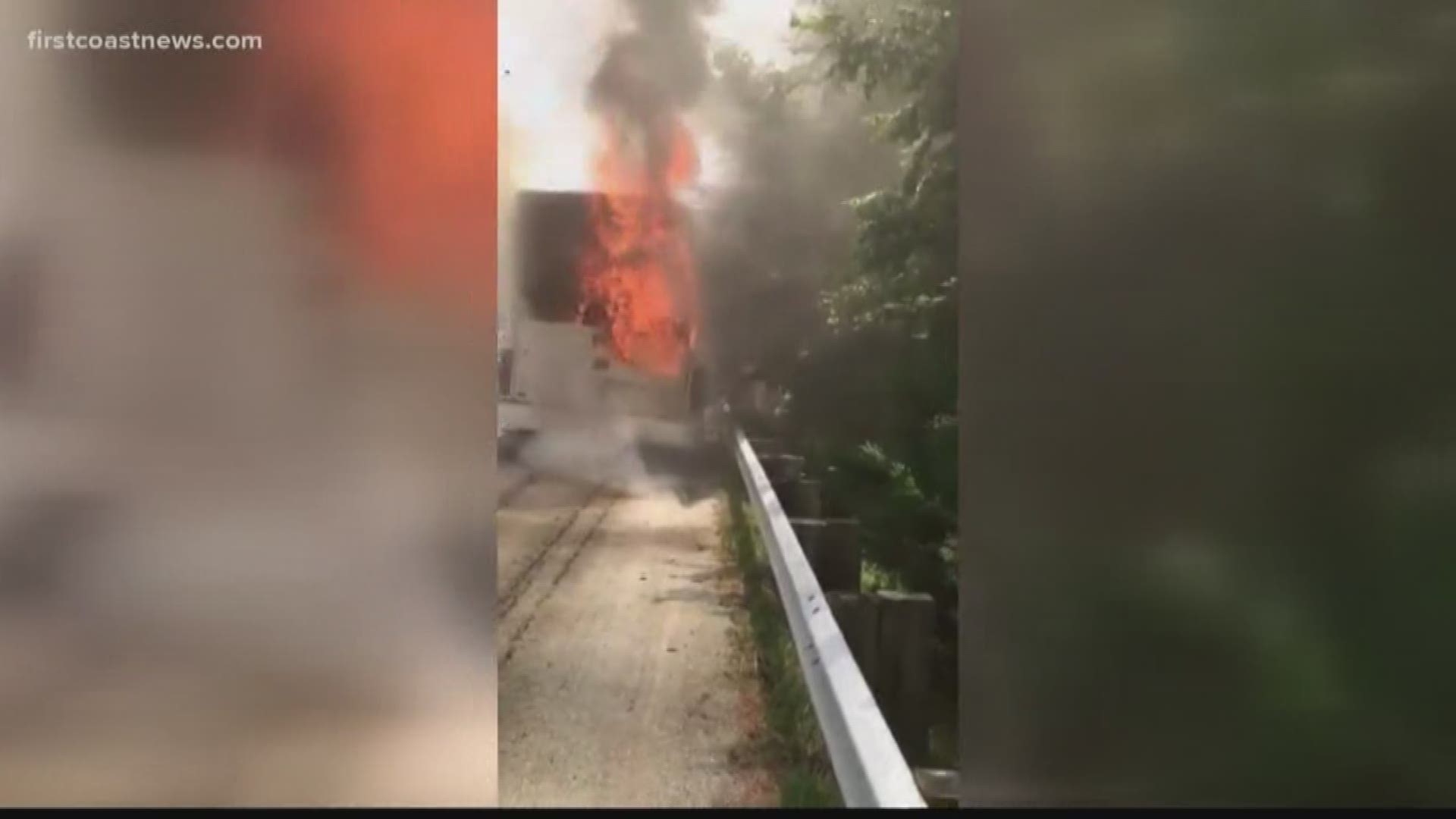 Members of Jacksonville's Chets Creek Church had a scare over the weekend when one of their buses caught fire in South Carolina.