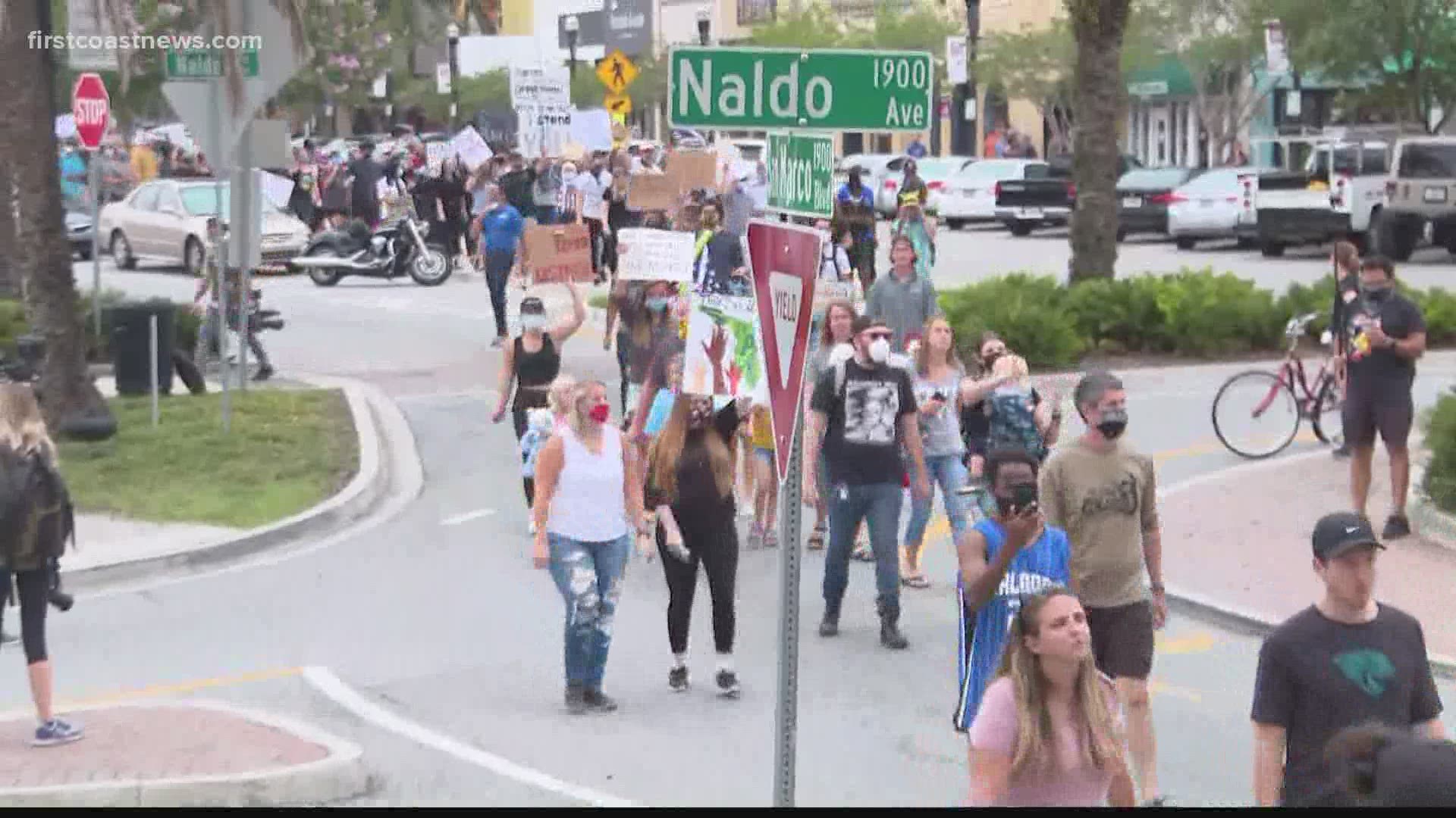 The protest comes after the death of George Floyd in Minnesota, Breonna Taylor in Kentucky and Ahmaud Arbery in Brunswick, Georgia.