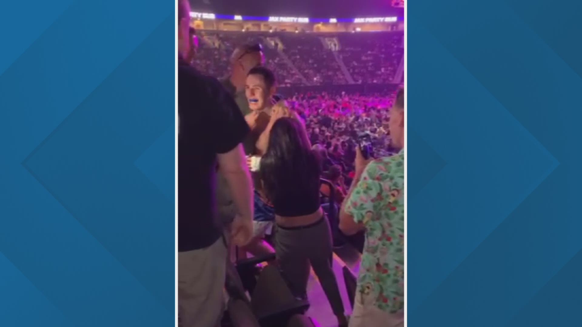 JSO officer proposes to girlfriend after winning Guns N’ Hoses boxing match Saturday night.