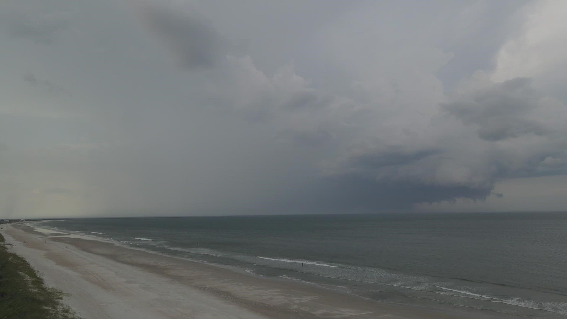 Offshore storm clouds in Atlantic Beach.