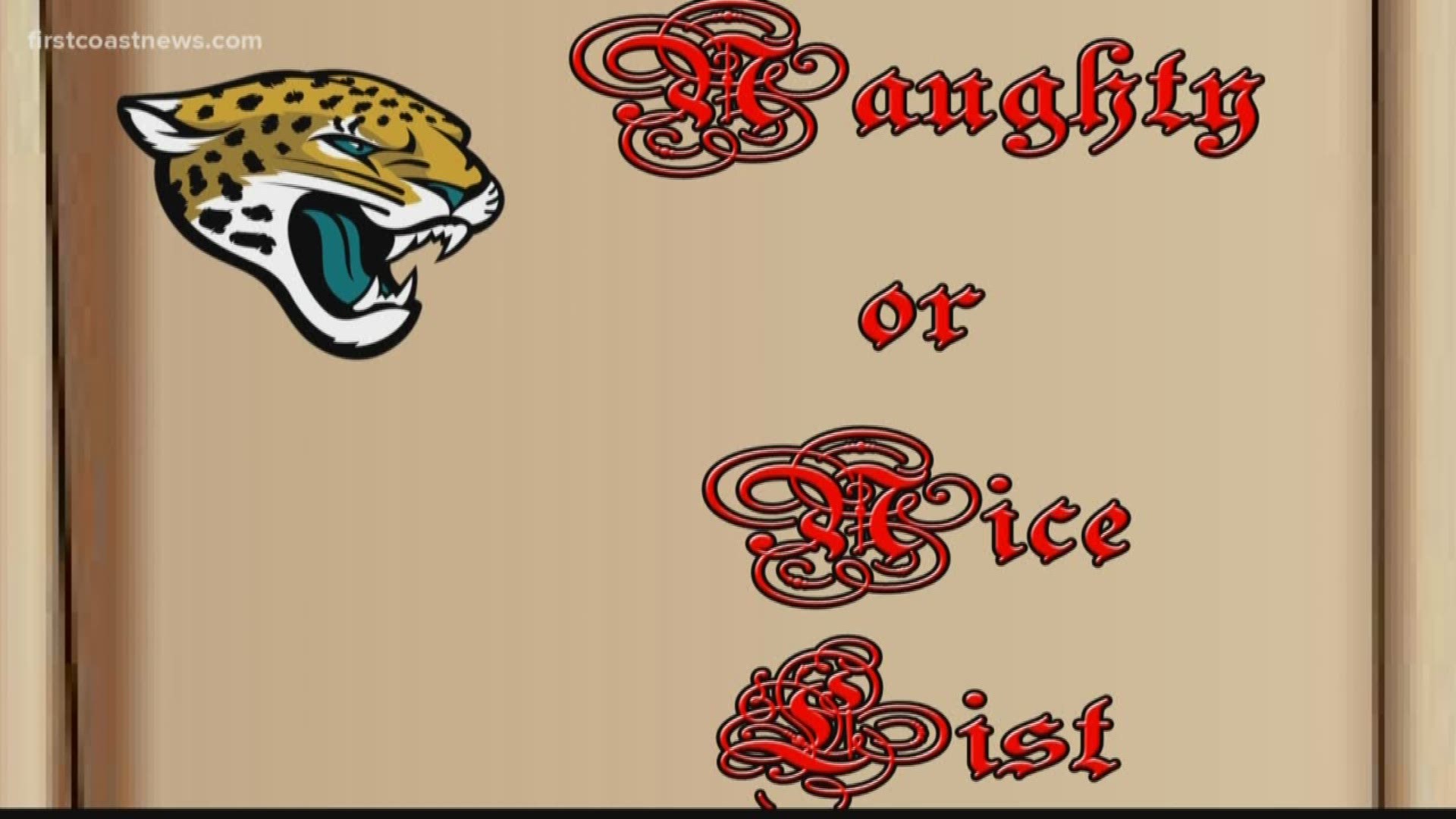 Bringing you another special message straight from the North Pole. This is the Jaguars' naughty or nice list.