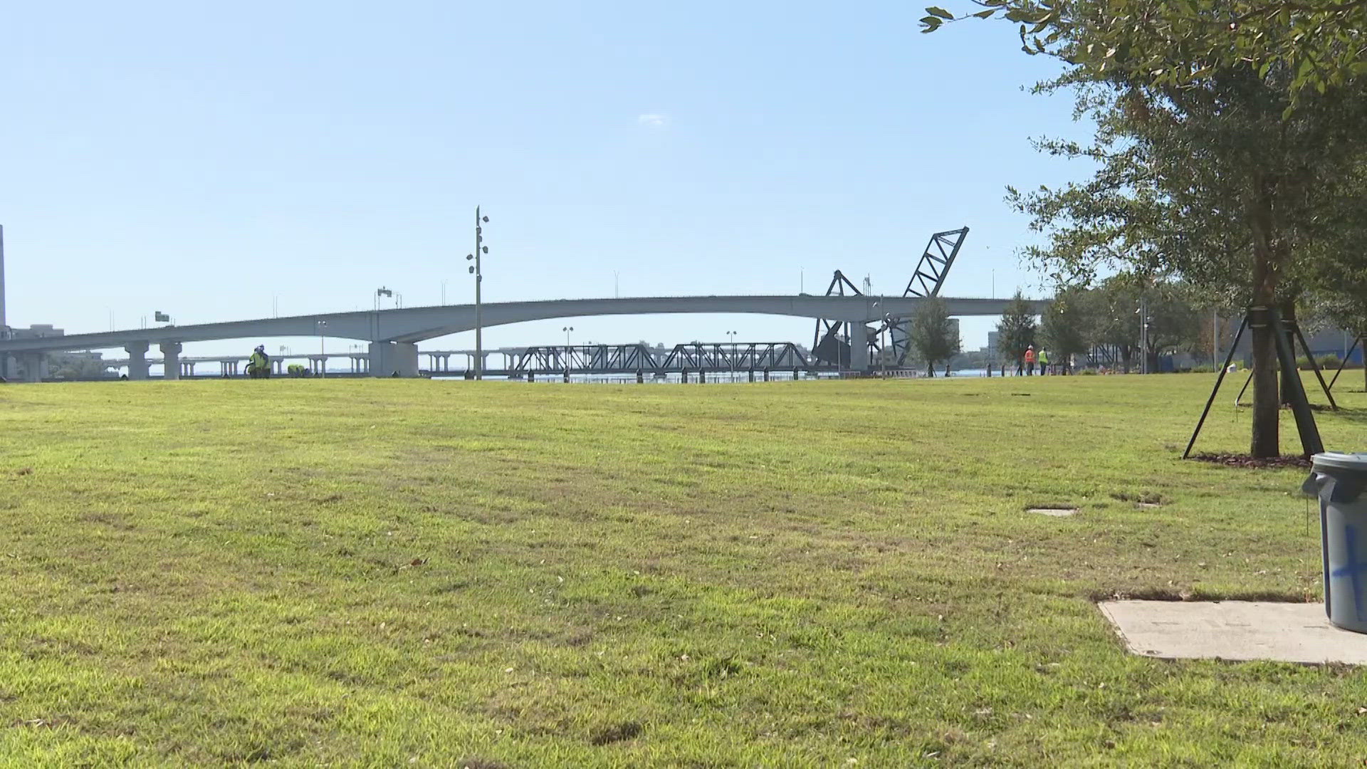 The lawn and riverwalk will open in time for the Light Boat Parade, then the playground will open December 5th.