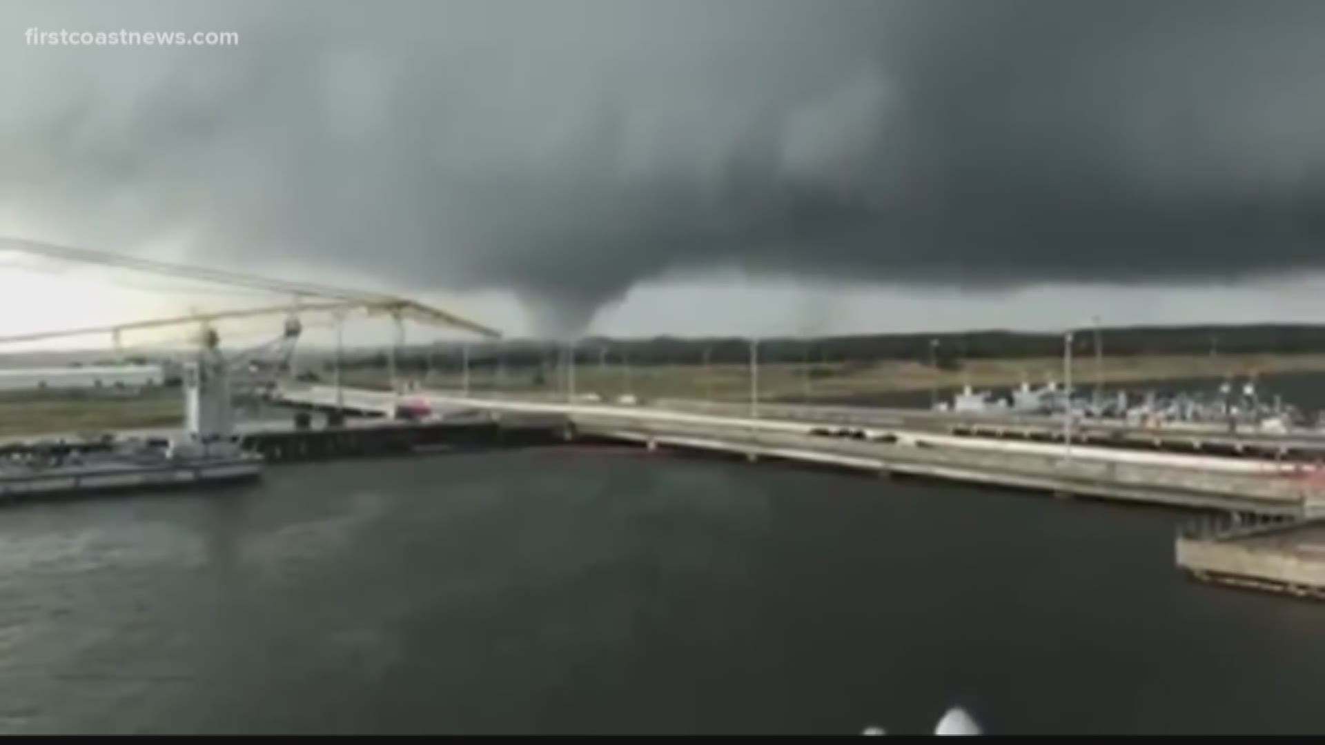 Five people were injured Sunday after a tornado hit Naval Submarine Base Kings Bay, according to a spokesperson.