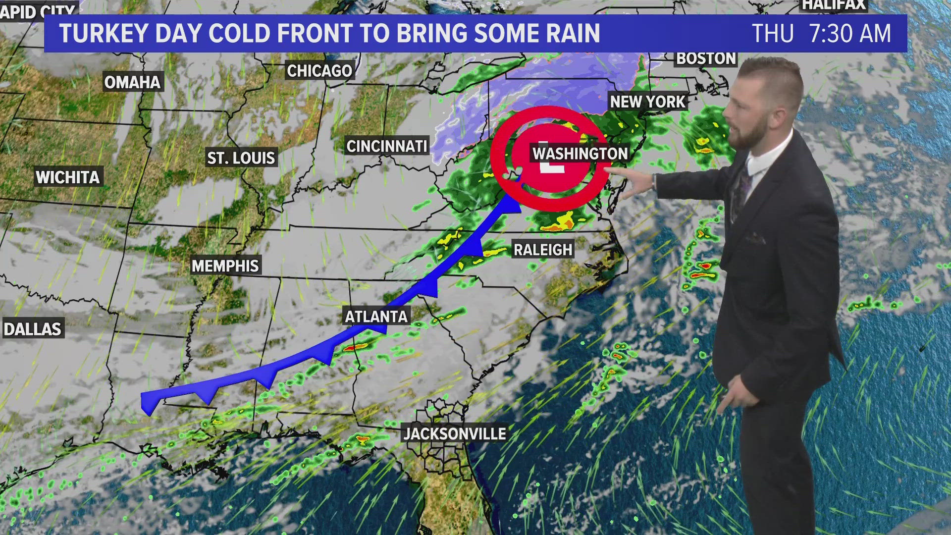 Warm weather remains through Thanksgiving before a potent cold front sweeps in for the weekend