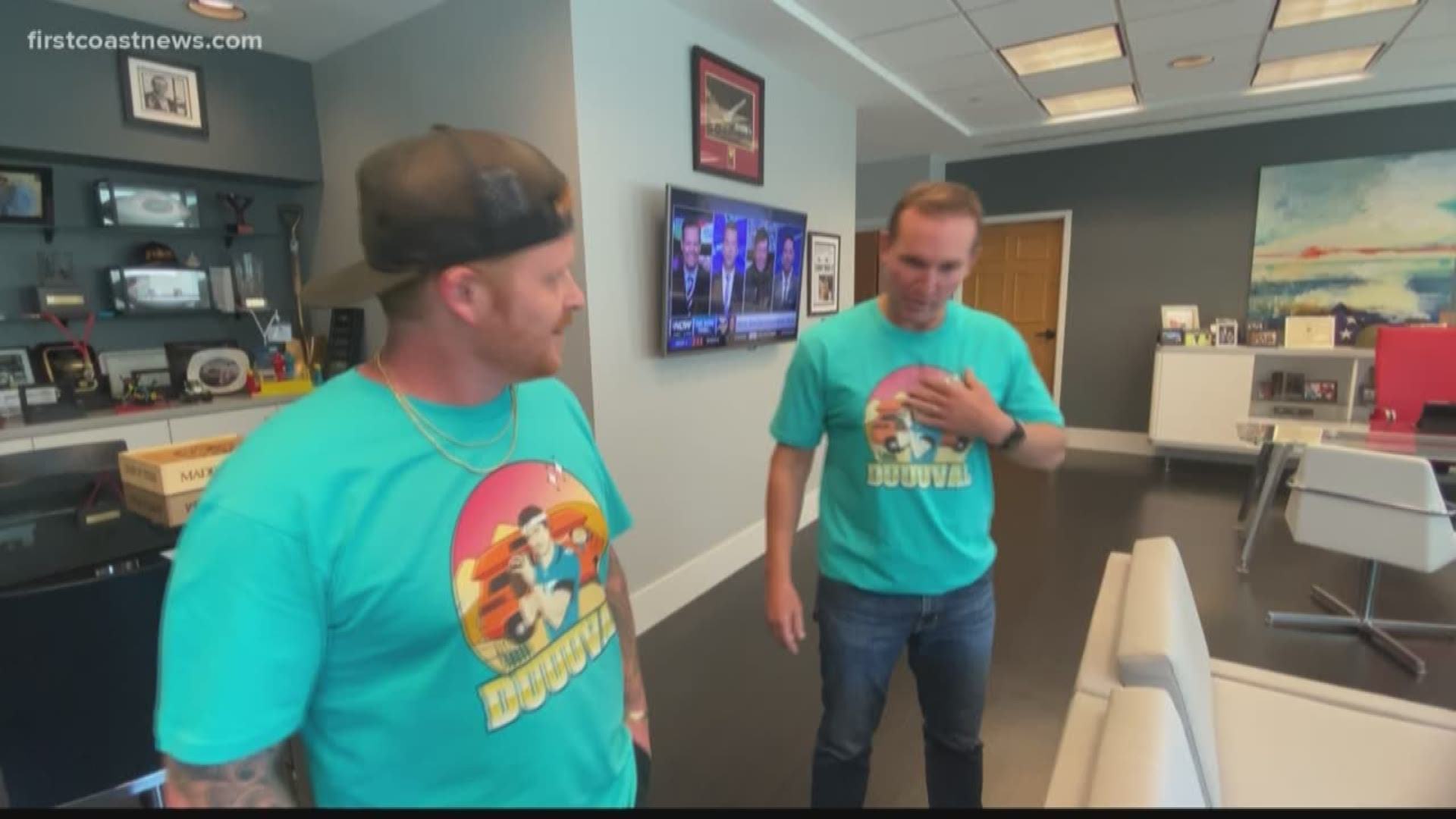 The viral t-shirt designed by Mark Braddock, owner of 8103 Clothing, even made its way into the Mayor's office with Lenny Curry donning a shirt himself.
