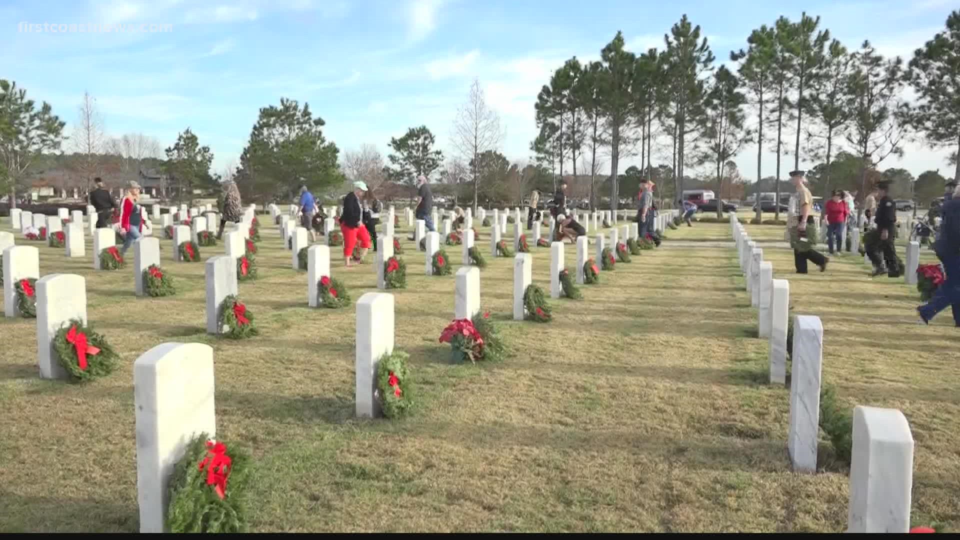 The Jacksonville National Cemetery was one of over 3,000 cemeteries where events took place for ‘Wreaths Across America Day.'