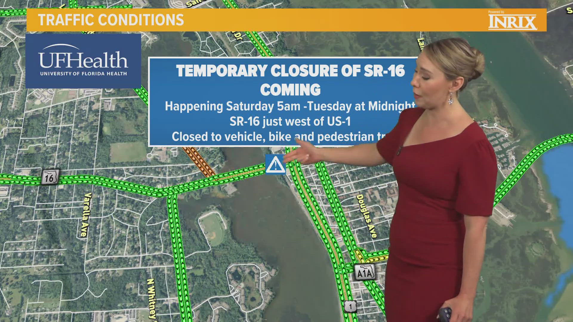 The Florida Department of Transportation is shutting down State Road 16 west of US-1 beginning on Saturday.