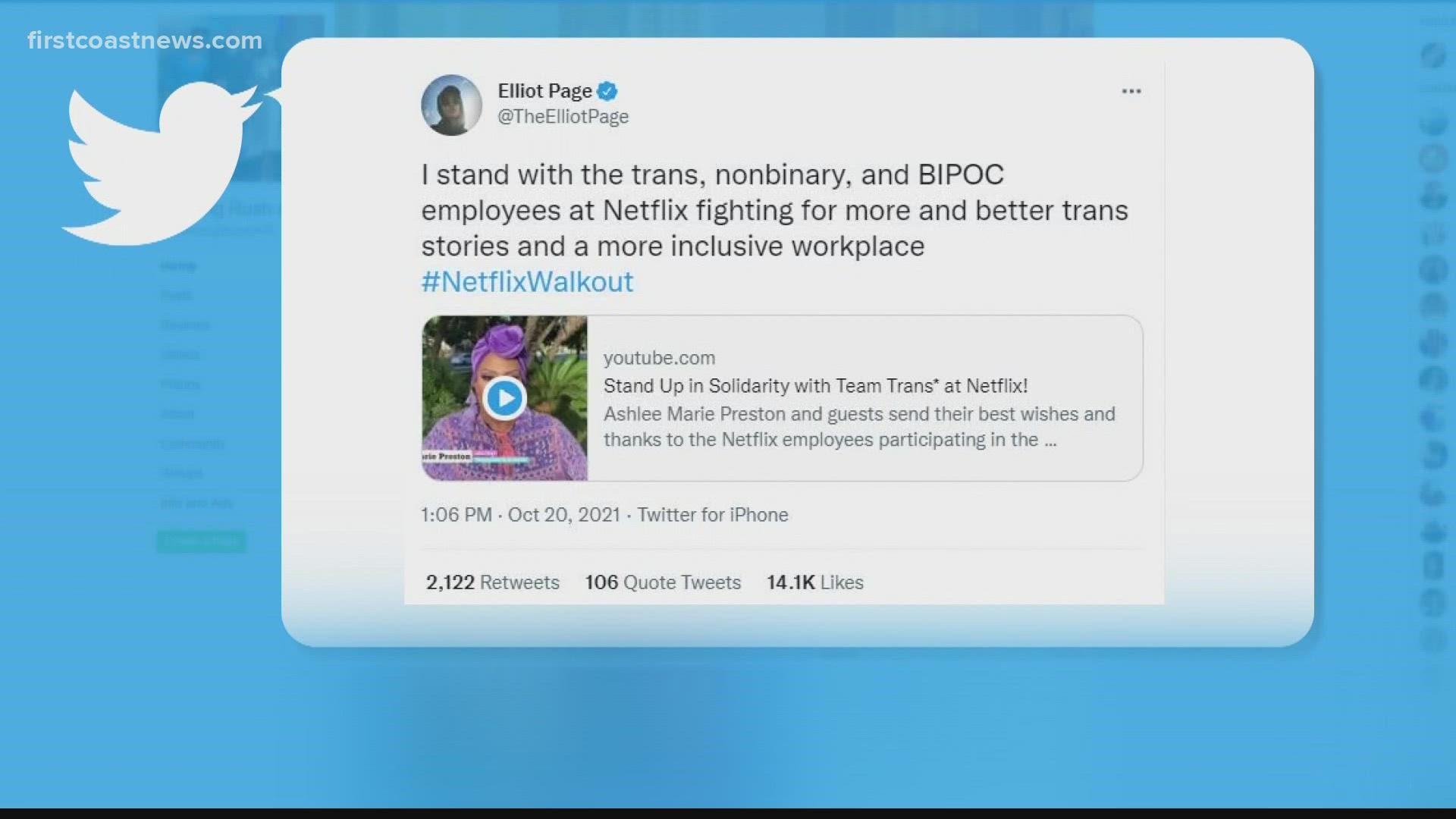 Netflix employees are showing solidarity with the transgender community after the release of Dave Chappelle's "The Closer."