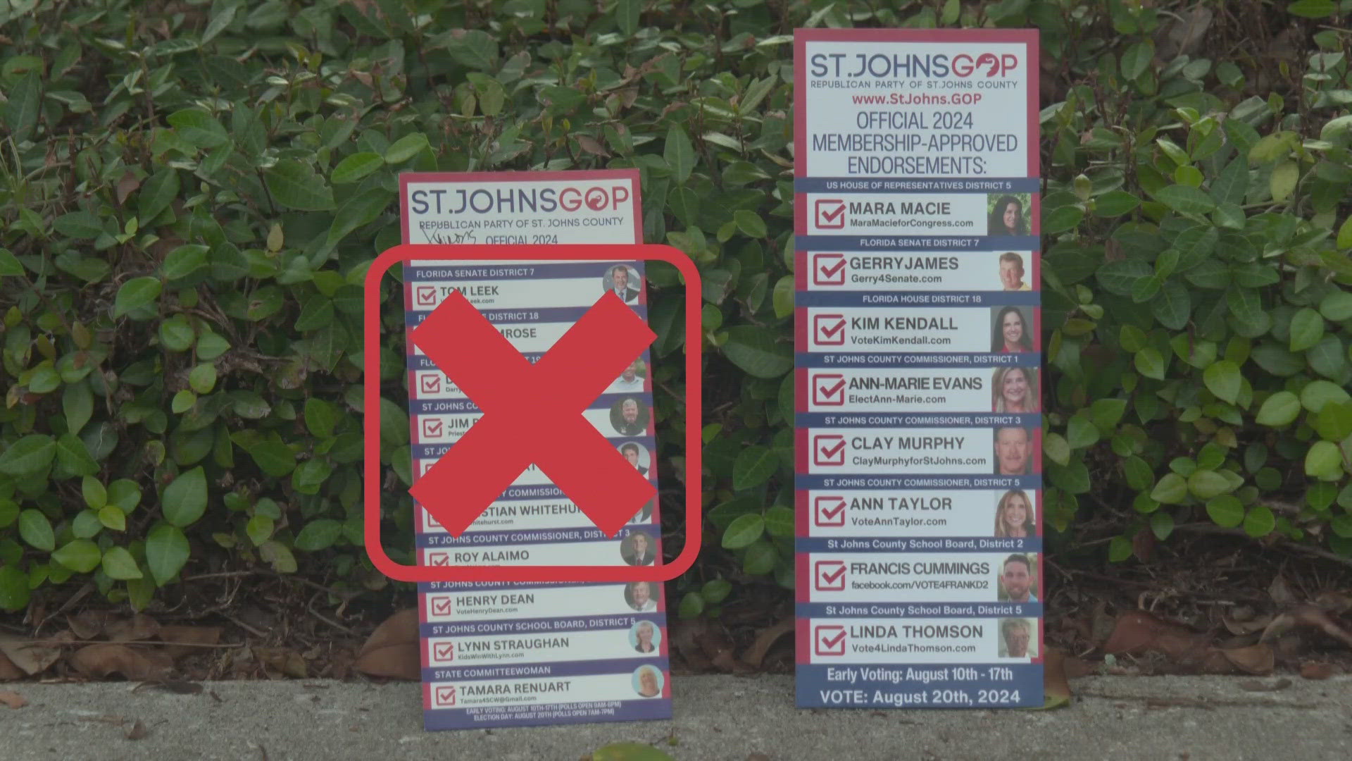 The illegitimate guides look strikingly similar to the correct guides the St. Johns County GOP distributed.