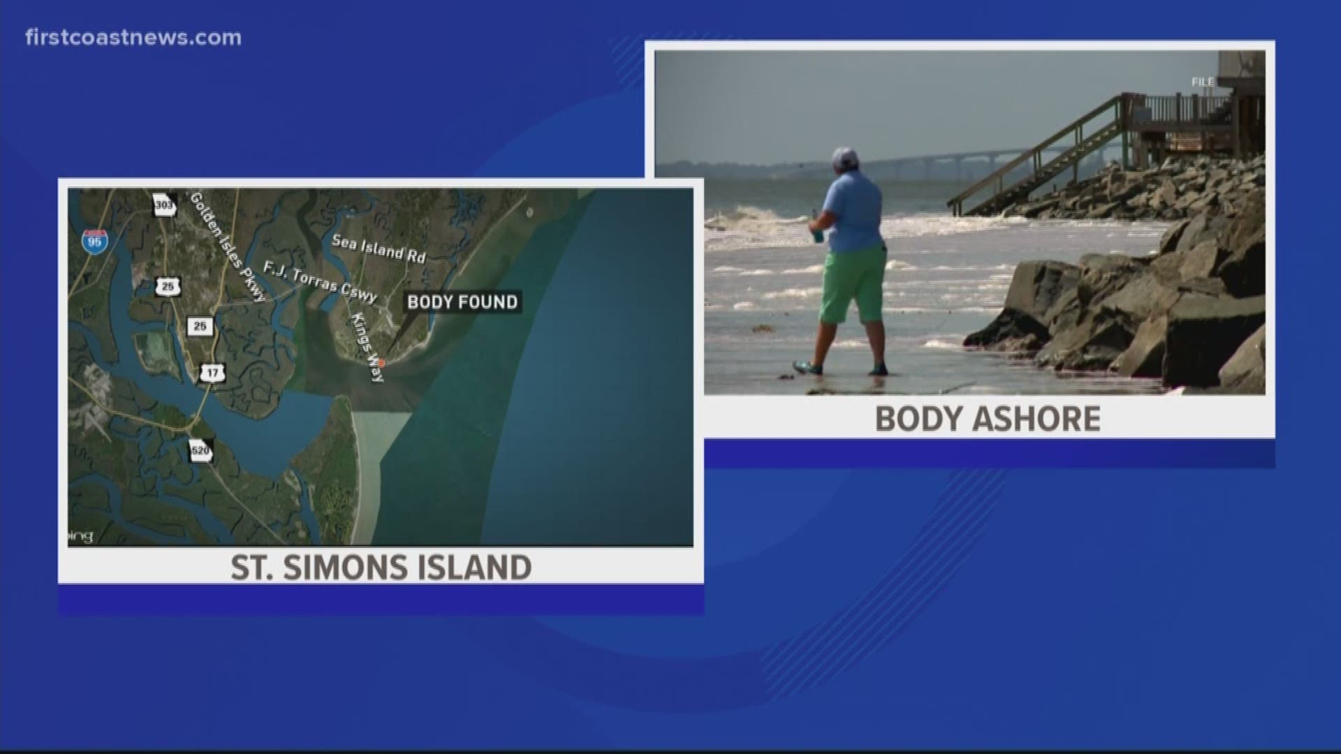 A body washed ashore on St. Simons Island Friday evening.