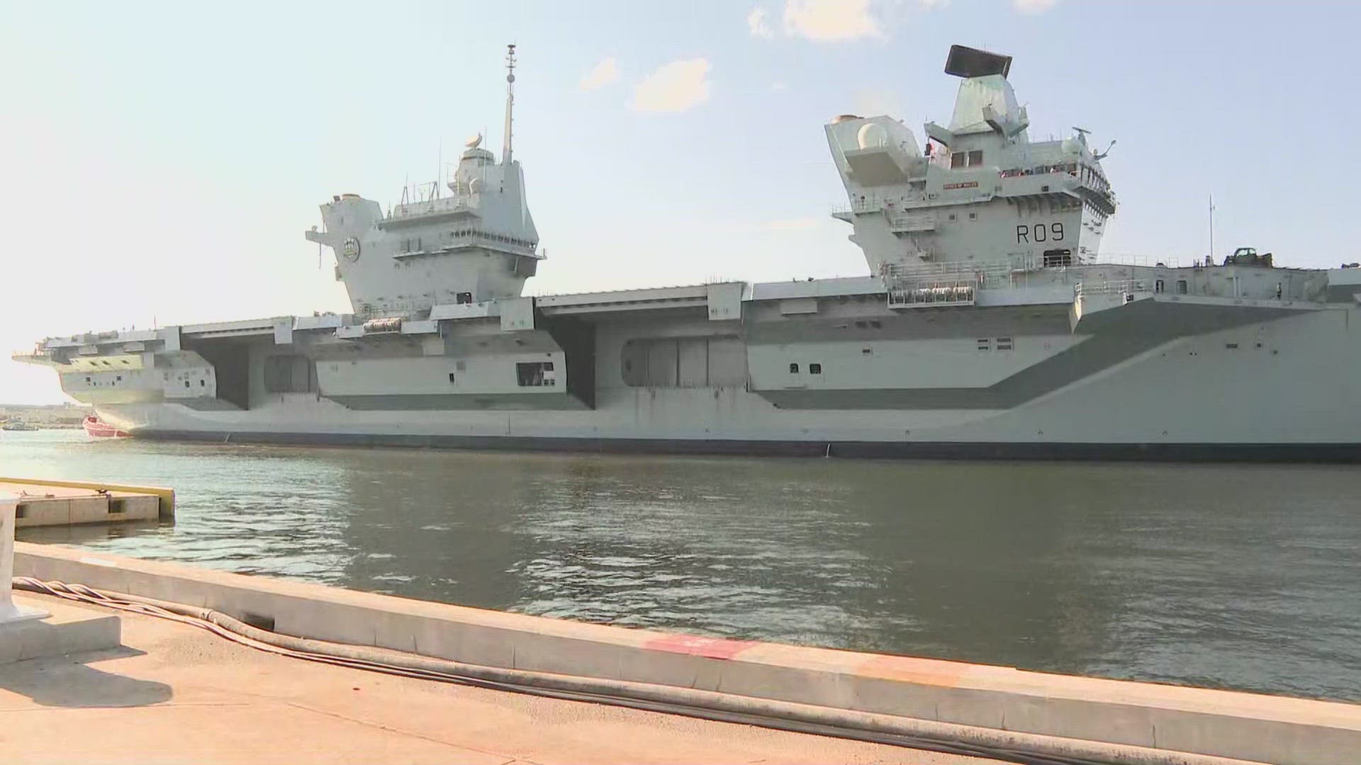 The aircraft carrier, HMS Prince of Wales, docked in Mayport Wednesday and is the first time its docked outside of its home country.