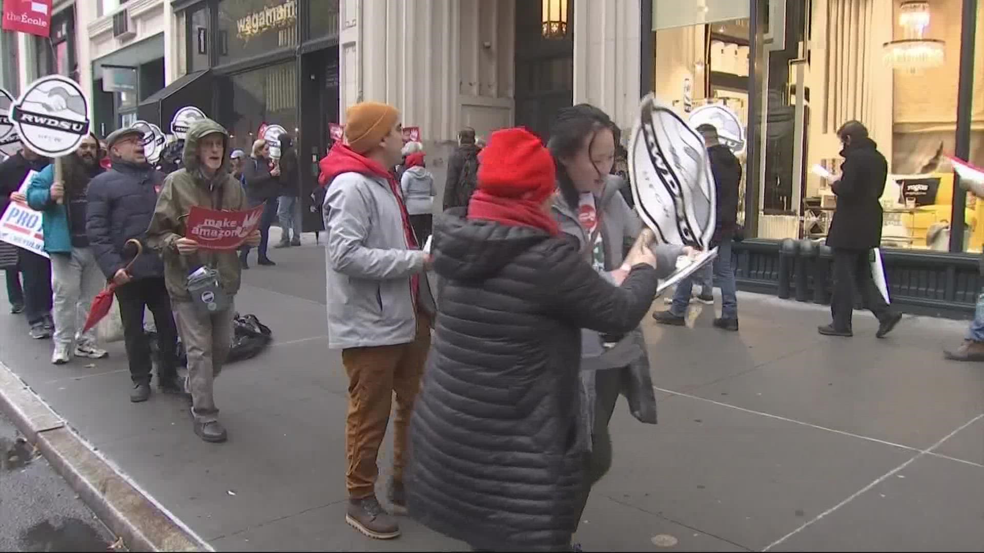 The protest took place on Black Friday.