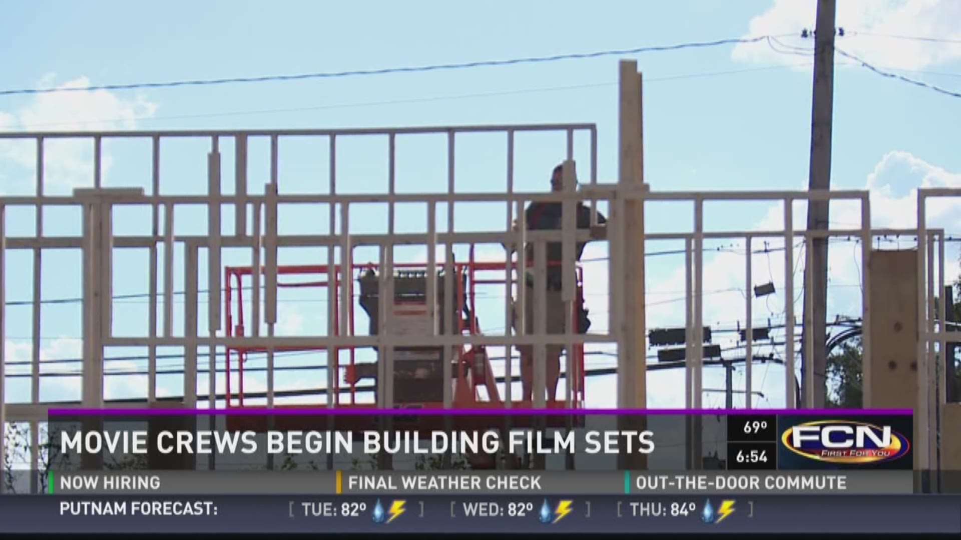 Crews begin building movie set in Brunswick