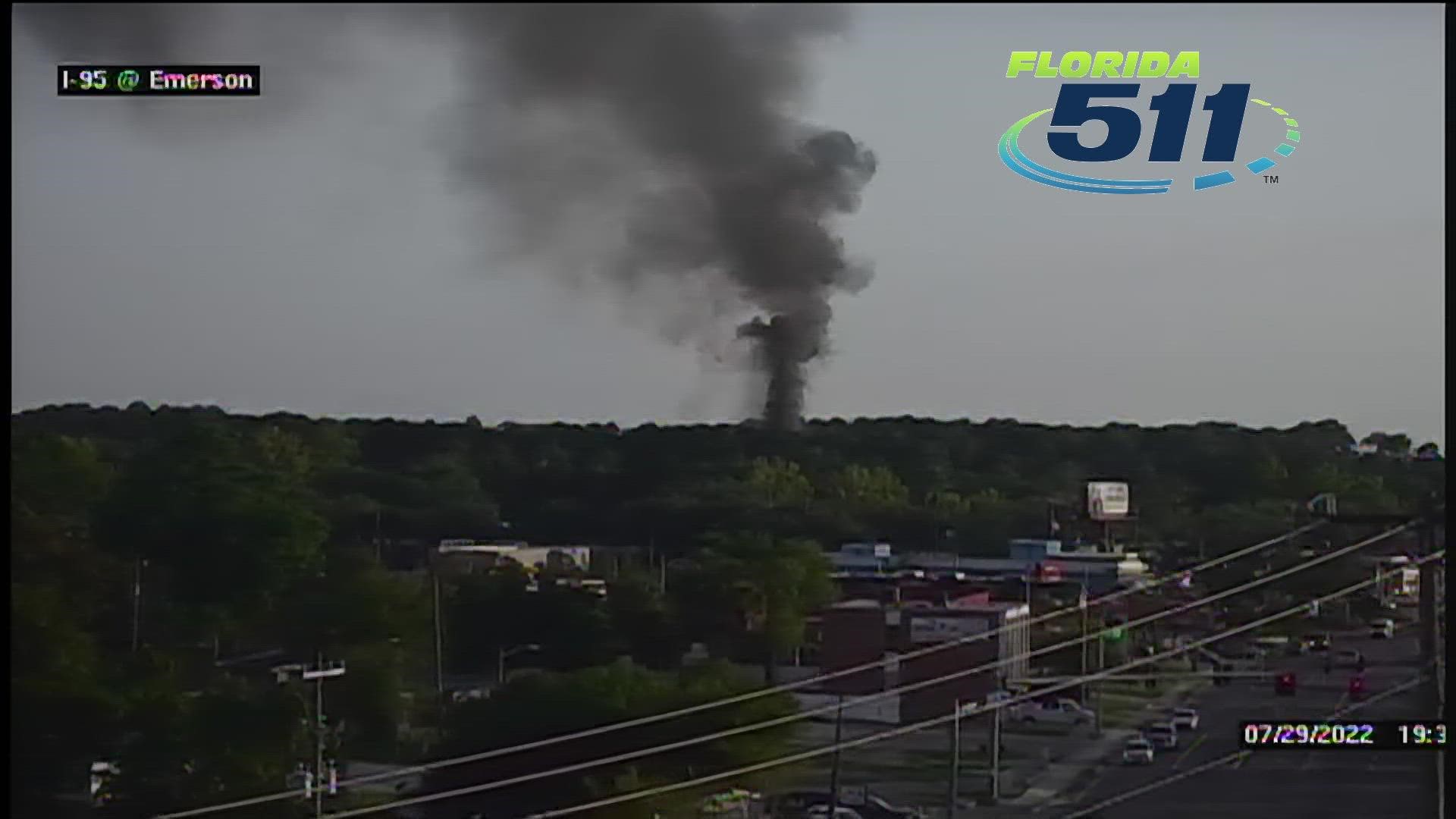 Huge plumes of smoke were spotted near the area of Bowden and University Boulevard Friday afternoon.