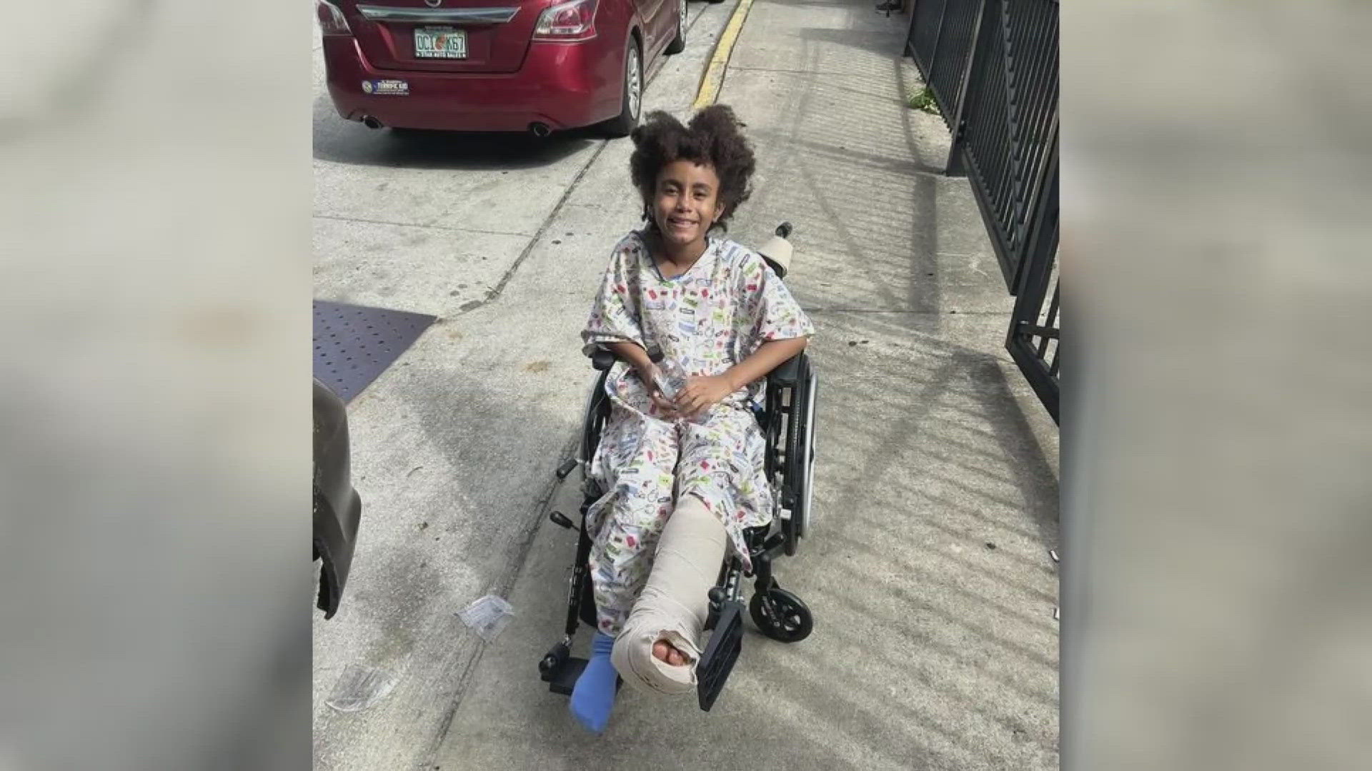 Aubrielle Jenkins spent several days in the ICU after she was struck at her bus stop on Birley Avenue Thursday.