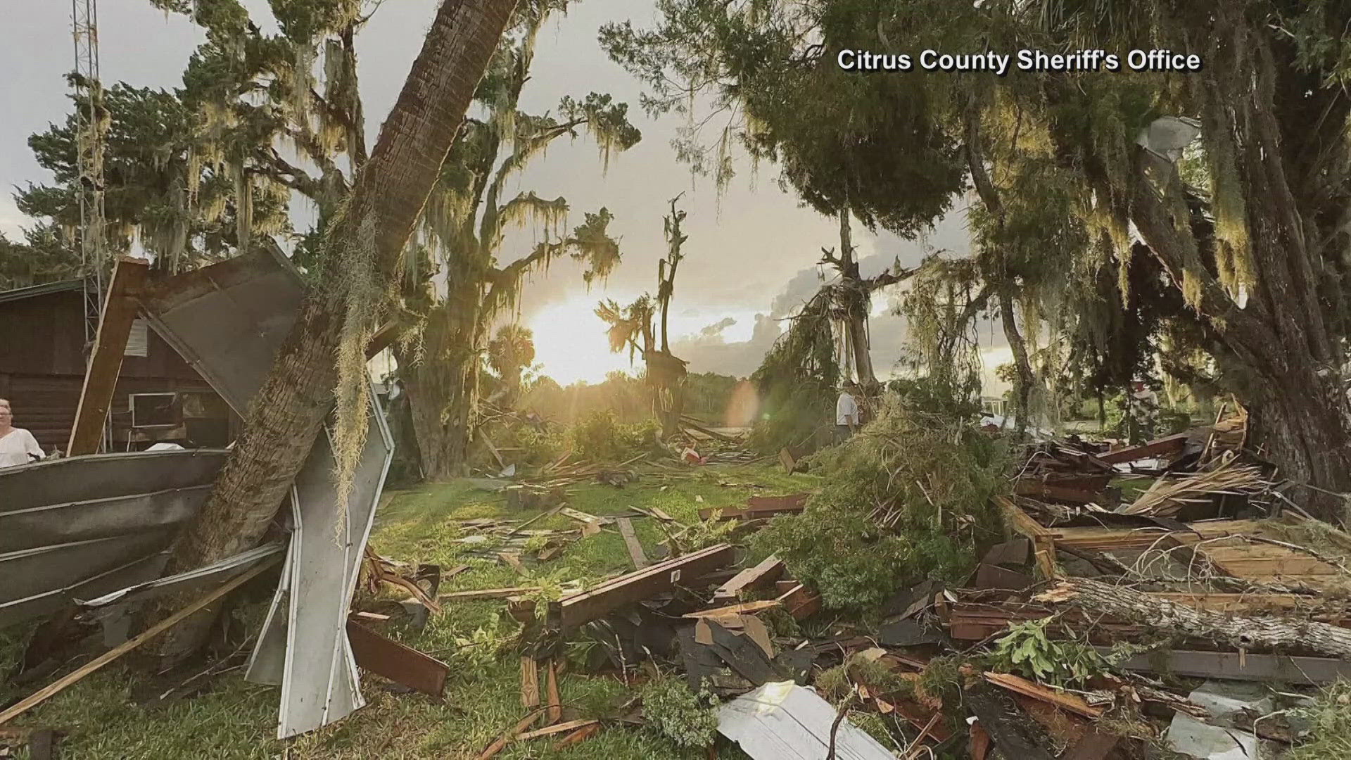 Pictures showed damage to two fishing huts and other areas near Fort Island Trail and Roy Thomas Road.