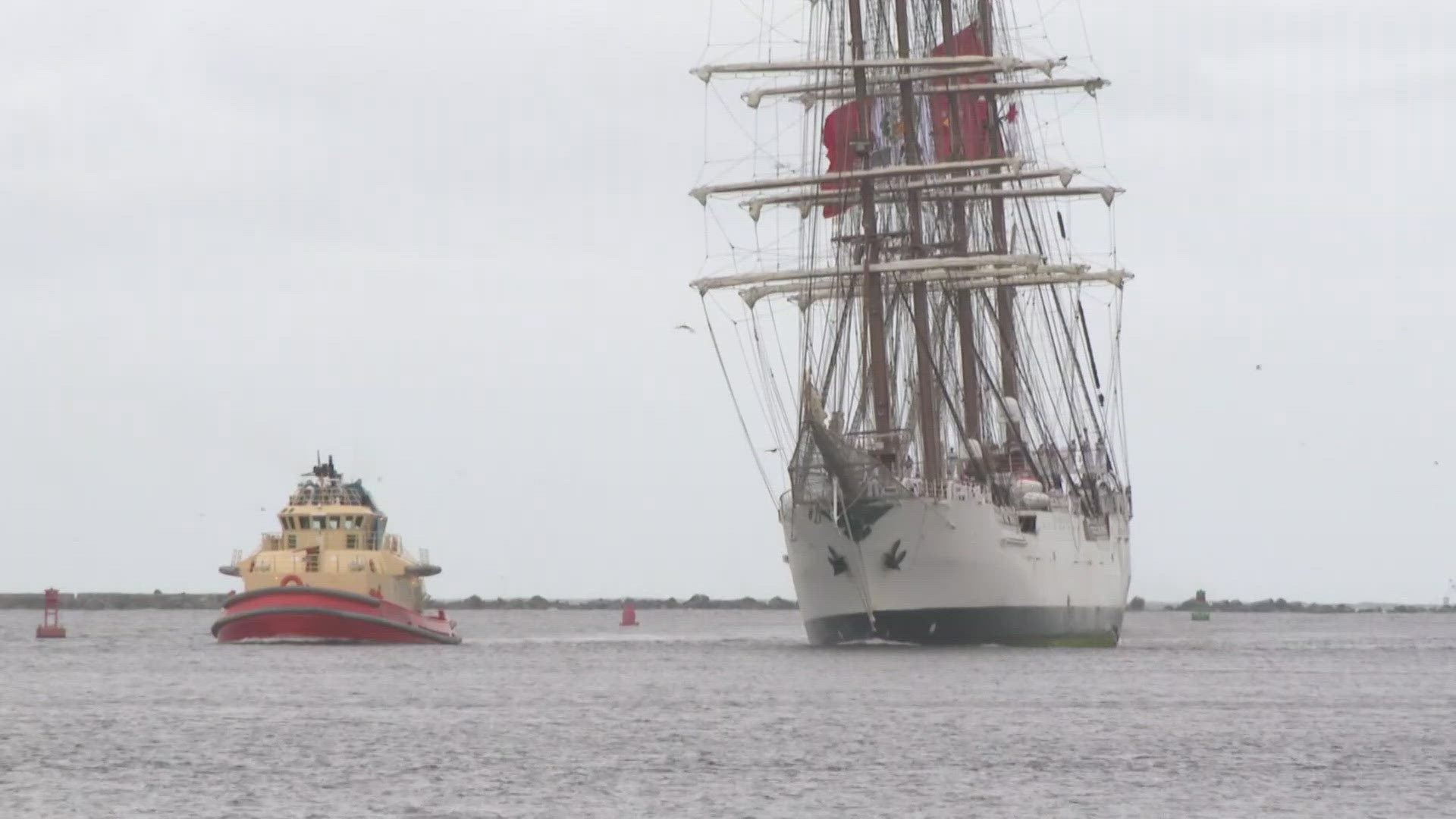 The ship's stop at Naval Station Mayport marks the first American port stop of its mission.