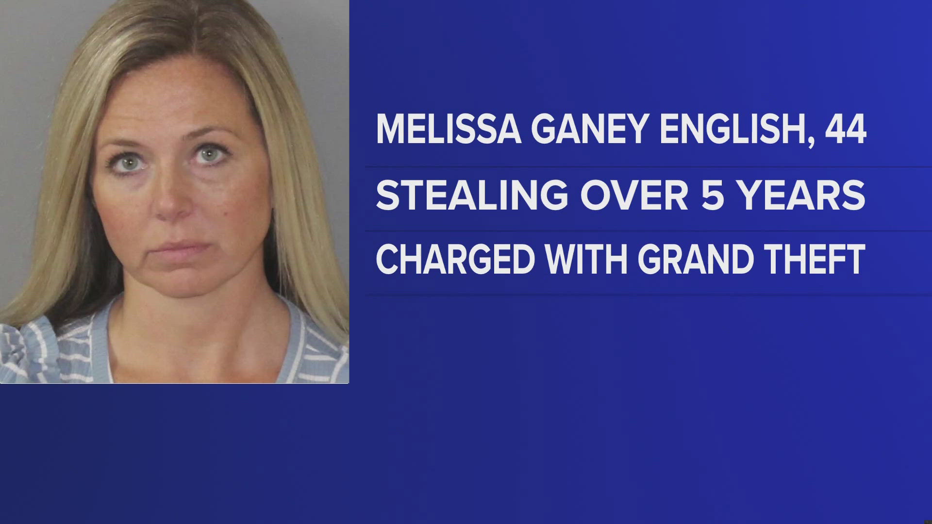 Melissa English, 44, was responsible for the financial records for Amelia Baptist Church for approximately 11 years, investigators say.