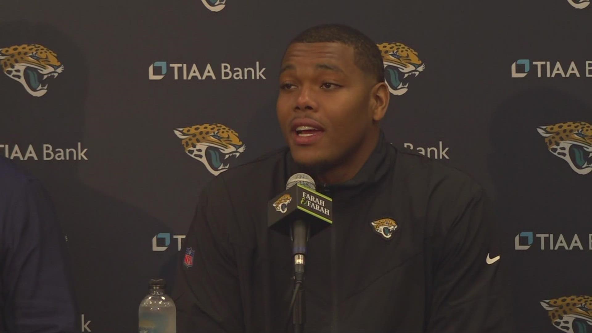 Travon Walker was asked Friday about his relationship with other Jaguars players. The No. 1 over all pick addressed the media in Jacksonville for the first time.