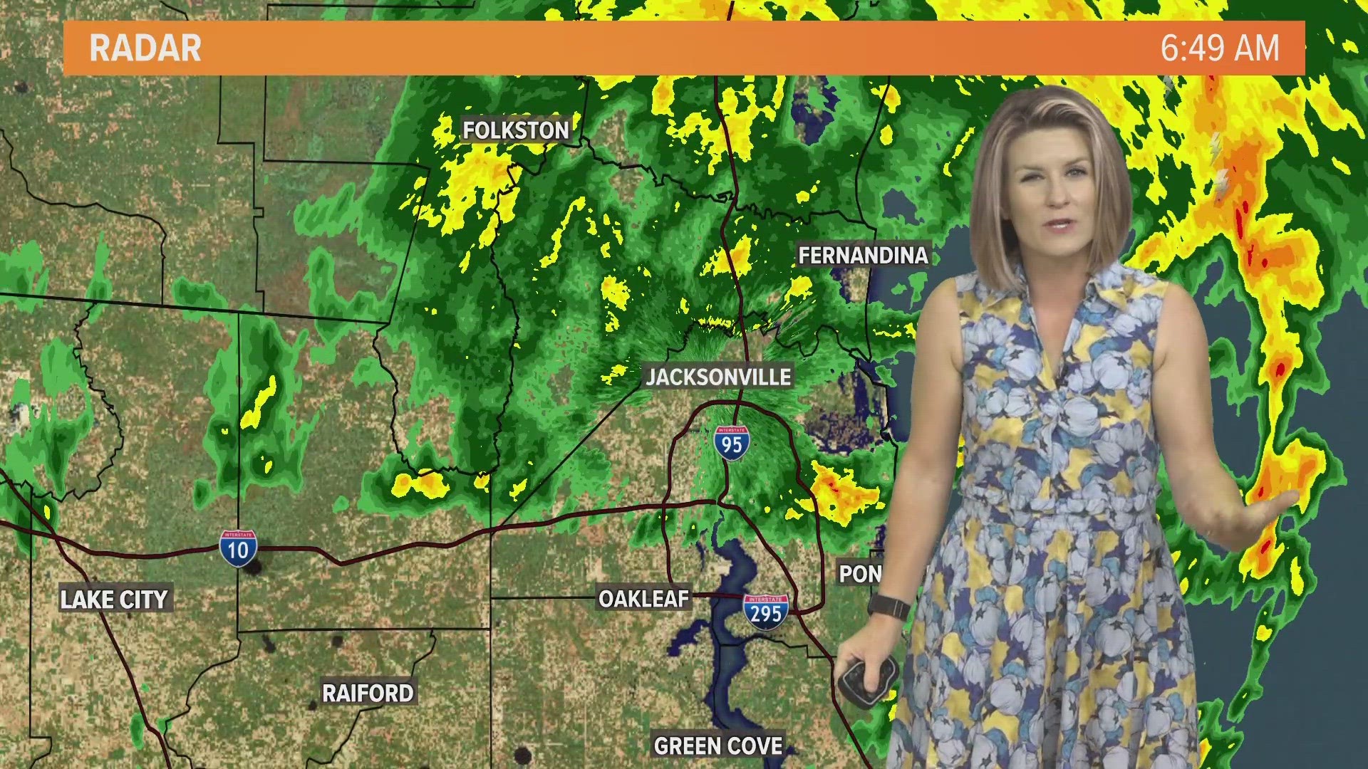 Meteorologist Lauren Rautenkranz says we'll end the day on a much brighter note in Jacksonville as cooler air rushes into the area.