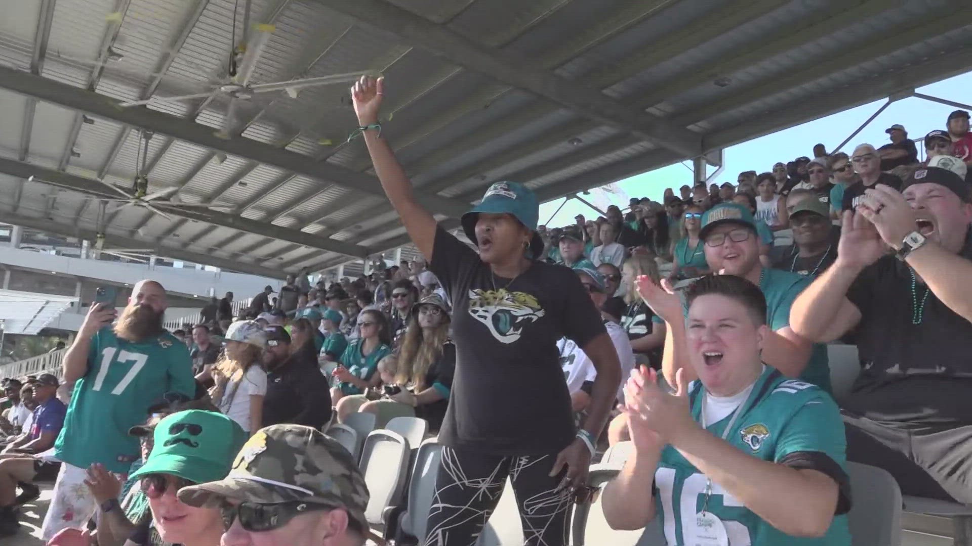 Jaguars' fans loving the fans and shade at Miller Electric Center