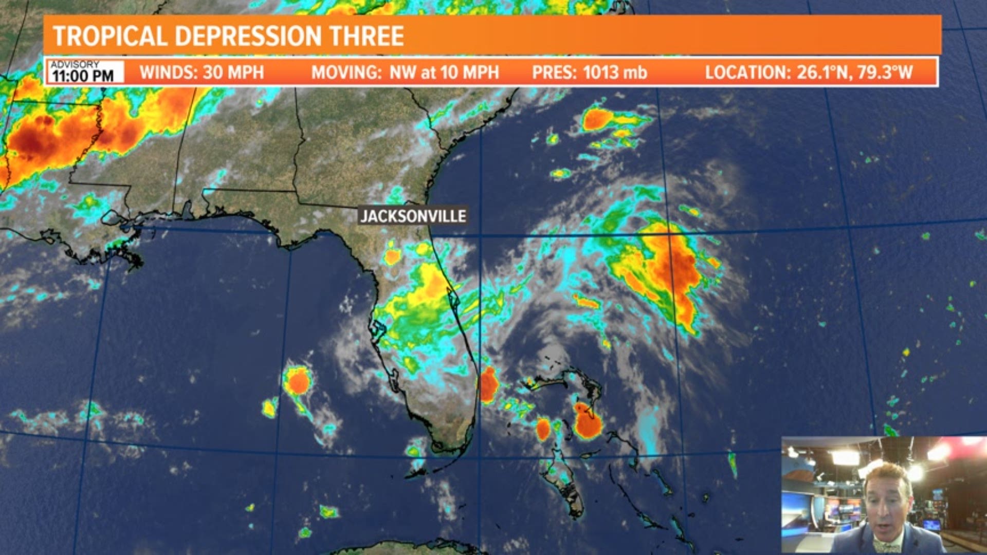 Tropical Depression 3 remains weak and offshore. The main impacts stay east of Florida.