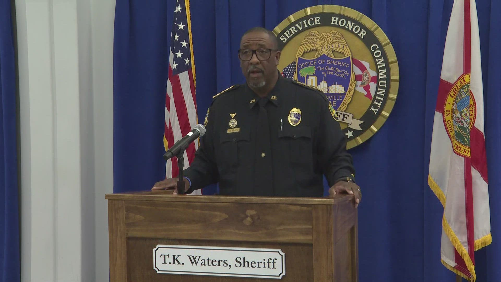 Jacksonville Sheriff T.K. Waters announced during a news conference Tuesday that a JSO officer was arrested and accused of driving under the influence.