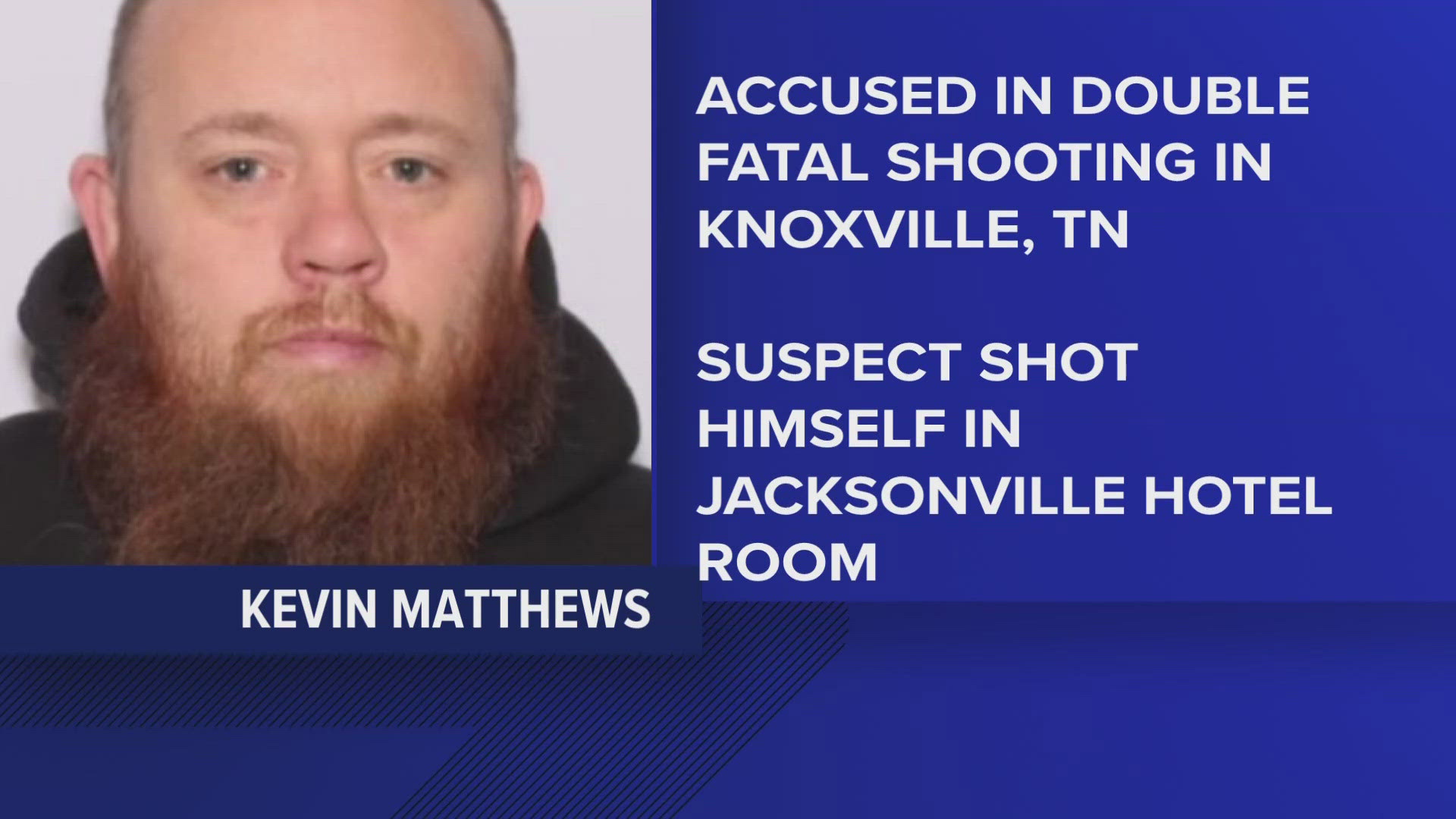 U.S. marshals tracked Kevin Matthews across state lines after he shot two people dead at a bar in Knoxville. He was found dead of a self-inflicted gunshot wound.