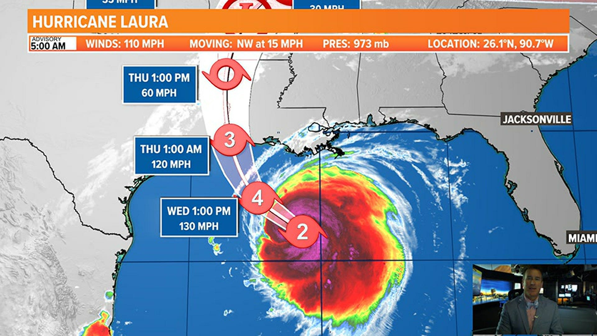 Hurricane Laura Intensifies Landfall At Texaslouisiana Border Late Tonight 1756