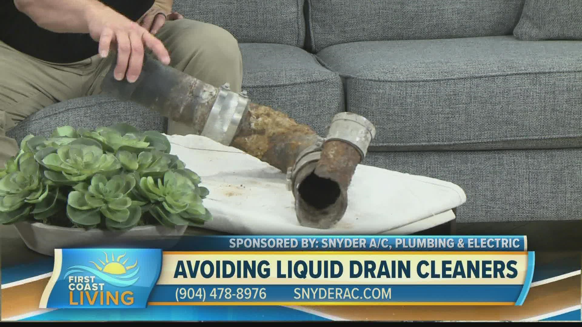 Snyder plumbing technician, Chris Tomberlin discusses the cons of using drain cleaners to clear clogs.