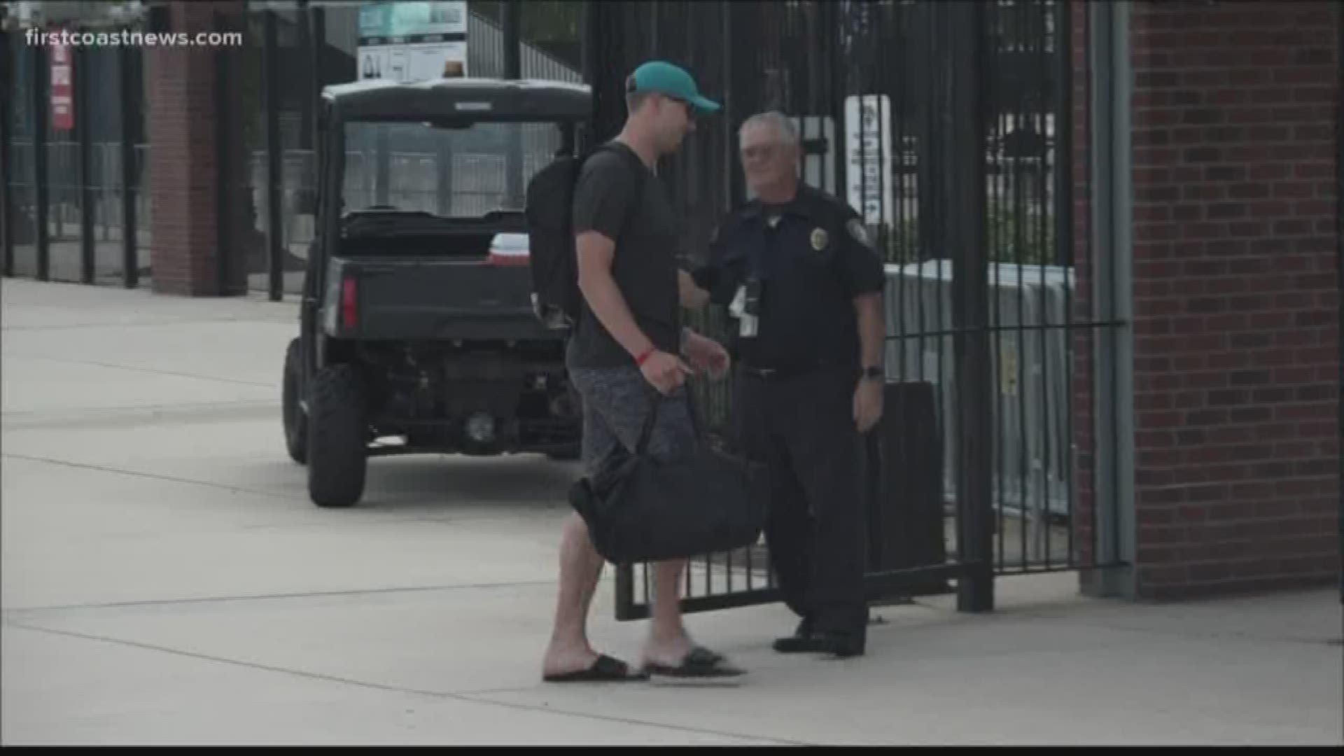 Some Jacksonville Jaguars were spotted rolling into TIAA field on Monday prior to their first official practice this week.
