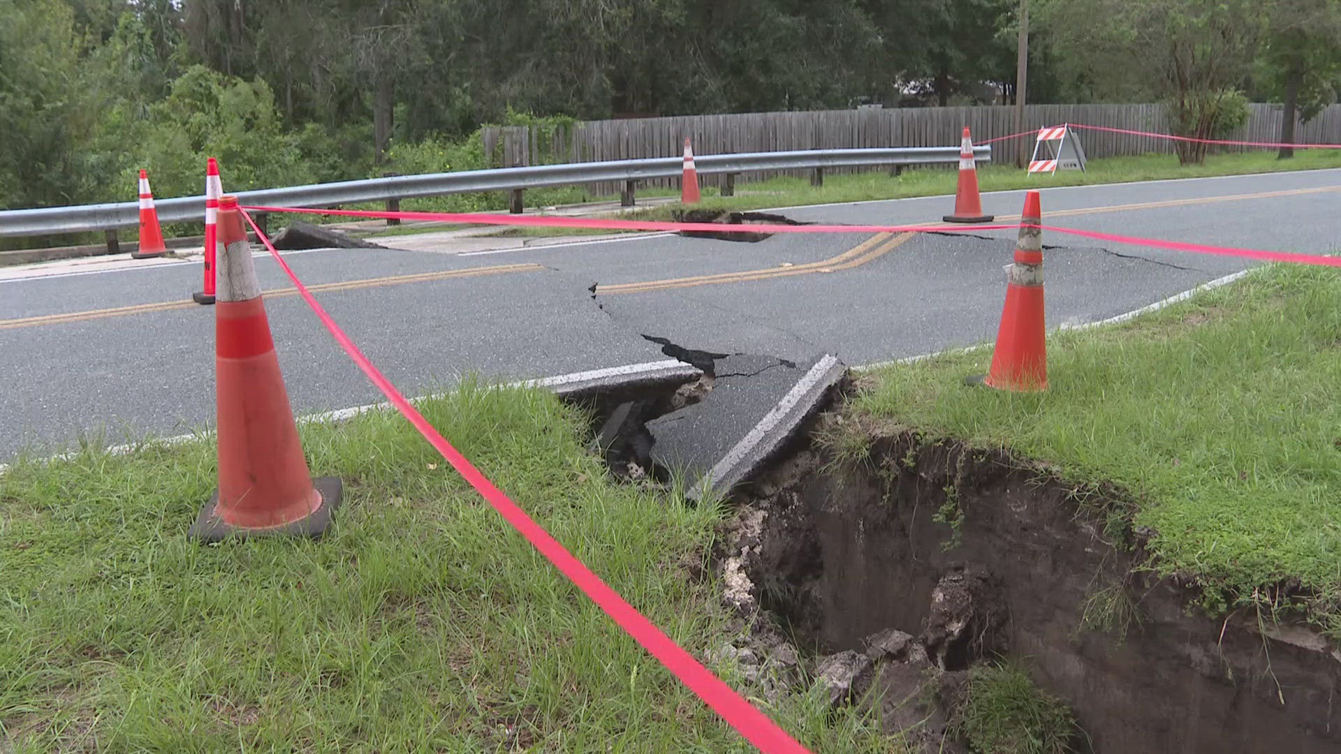 A detour around the damaged bridge took First Coast News crews about five minutes to get around.