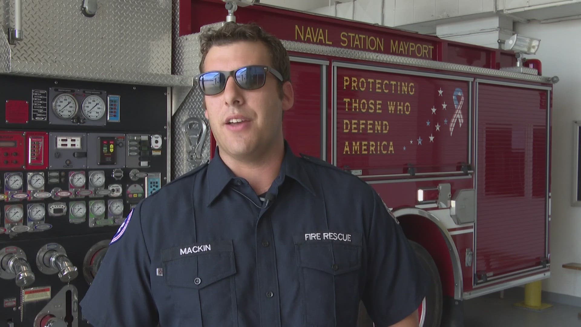 T.J. Mackin is an Air Force veteran who currently serves as  a member of Mayport Fire and Emergency Services.